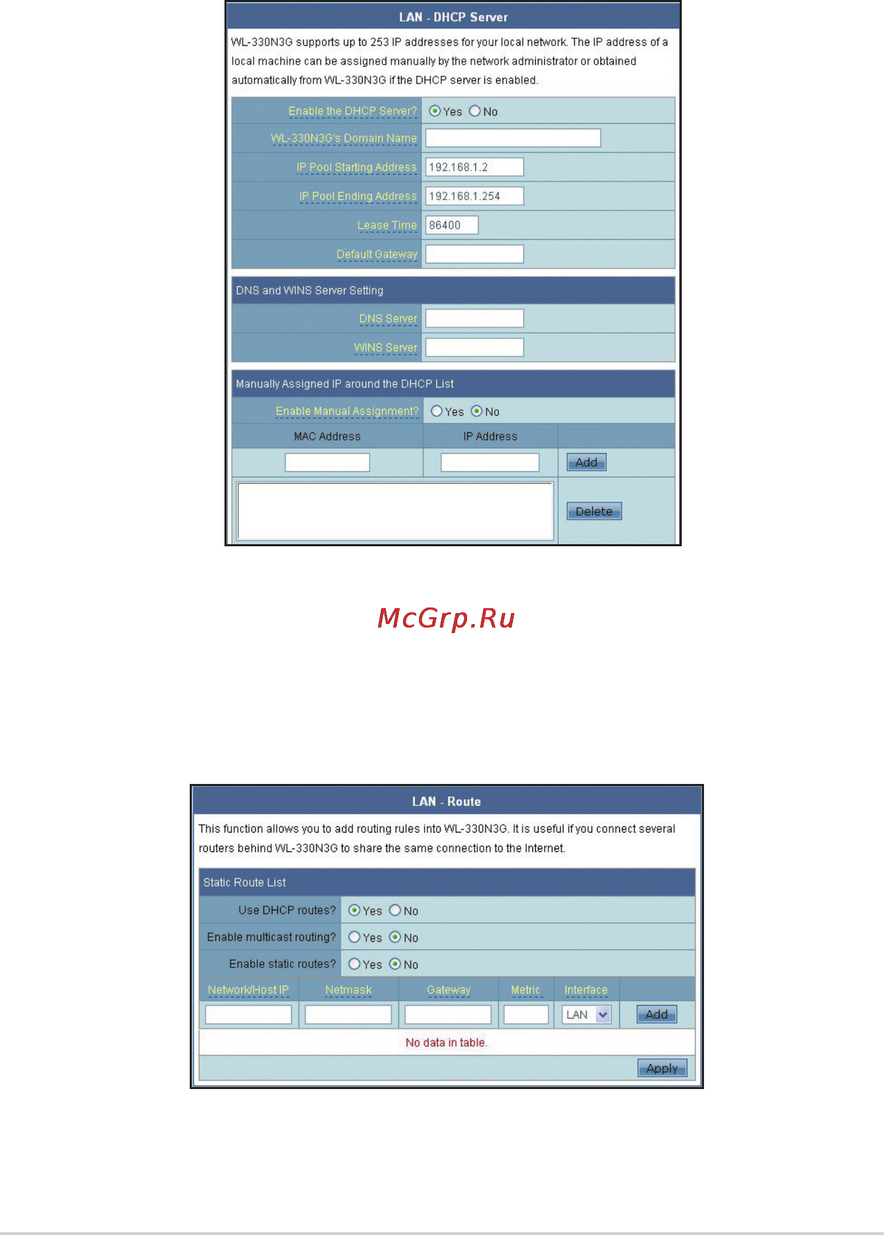 Asus WL-330N 3G [52/70] Dhcp сервер