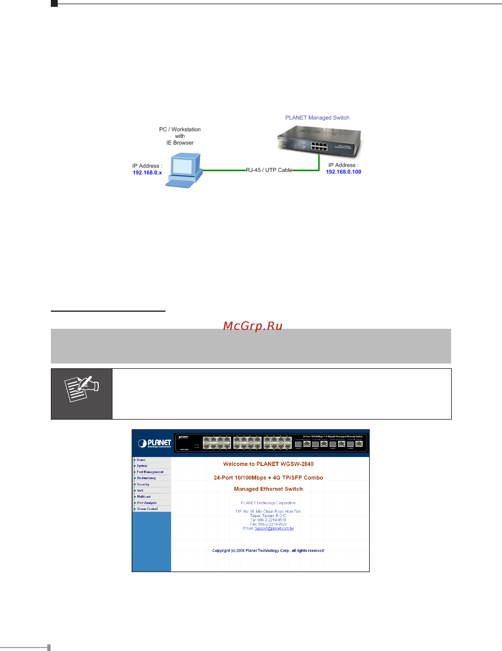 Planet WGSD-1022C [8/8] Start web management