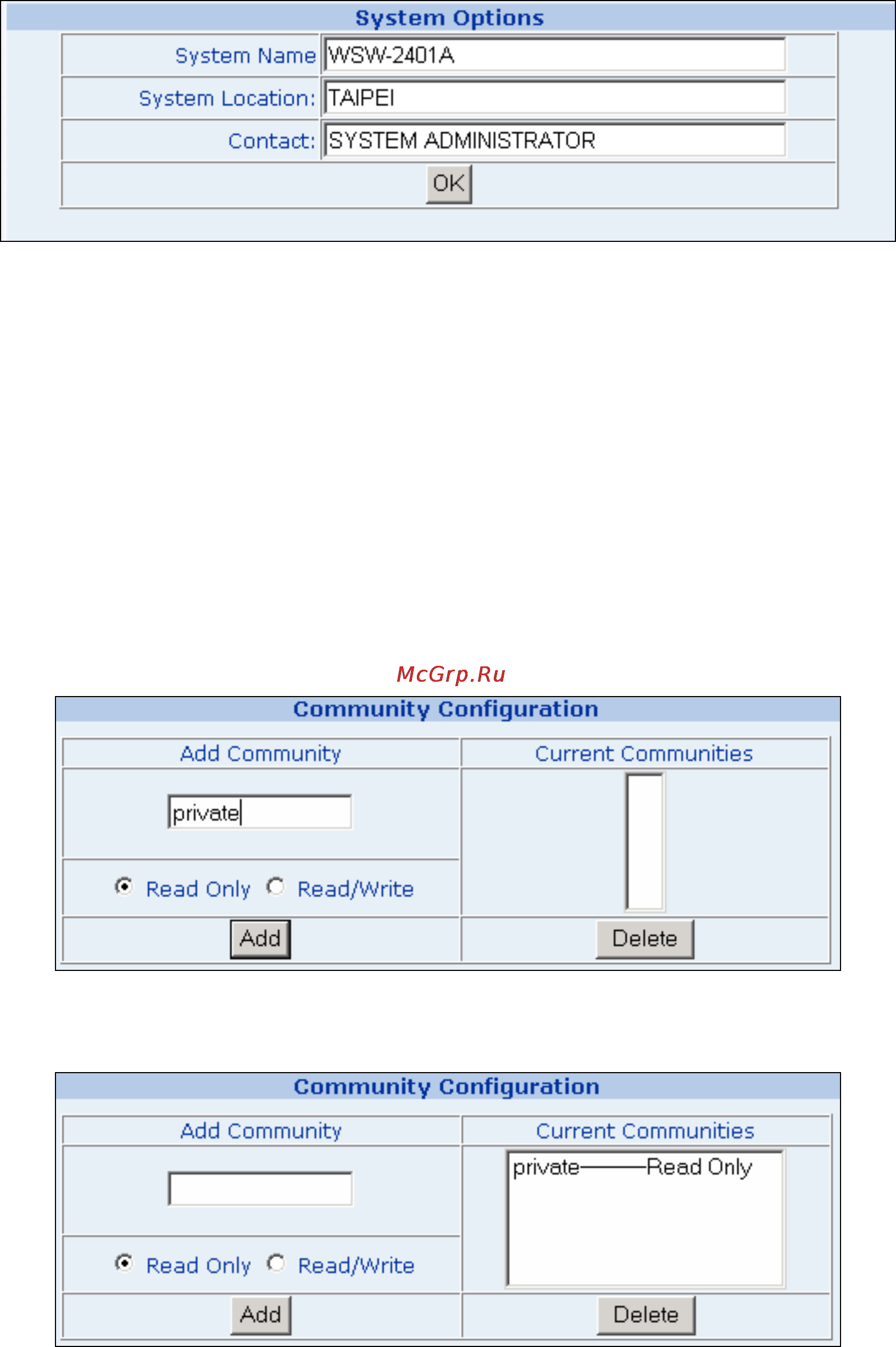 Planet WSW-2401A [26/95] The added string then shows in the current communities field