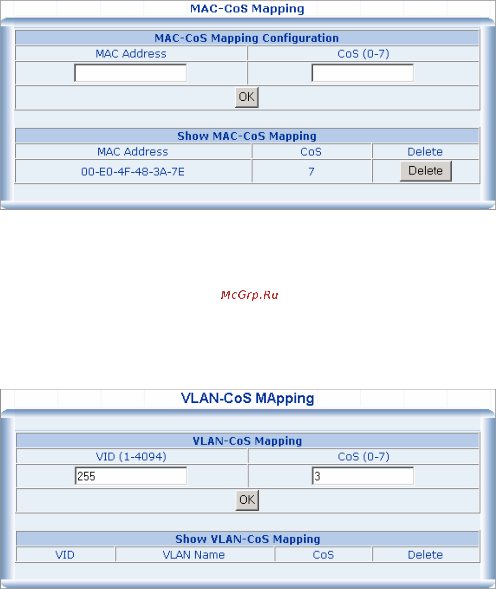 Planet WSW-2401A [69/95] Vlan cos mapping