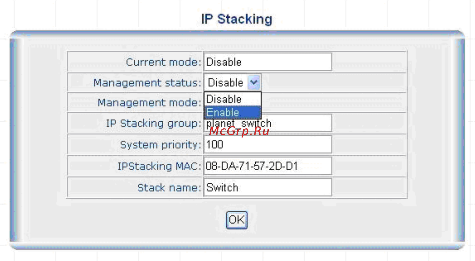Planet WGSW-2840 [88/104] Master switch configuration