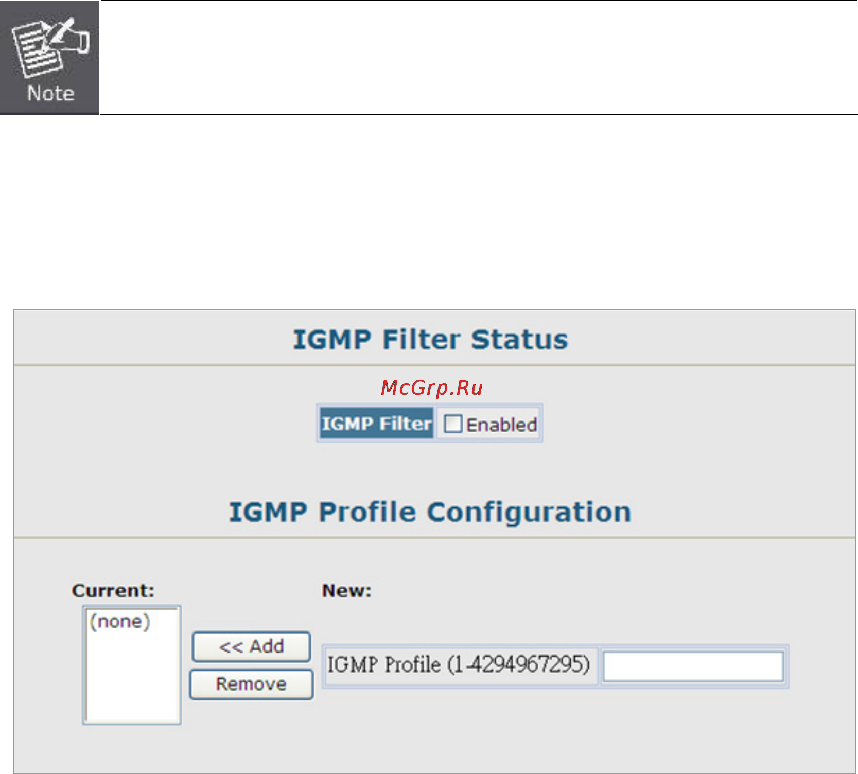 Planet SGSW-2840P4 [220/693] Igmp filter profile configuration