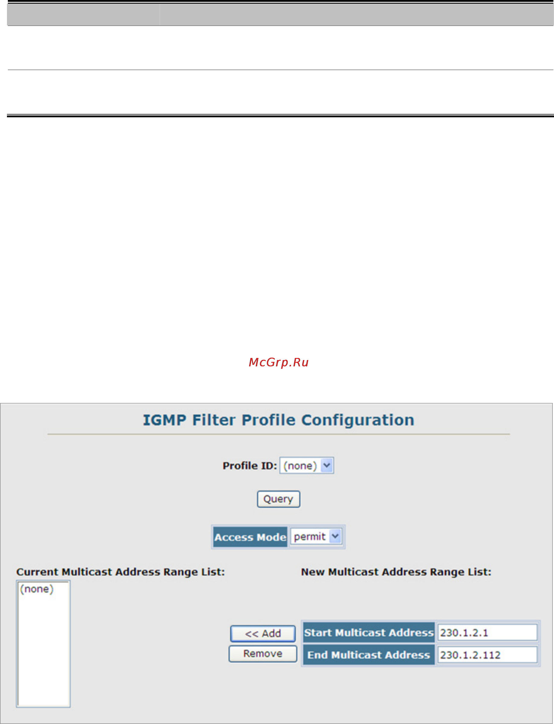 Planet SGSW-2840P4 [221/693] Igmp filter profile configuration