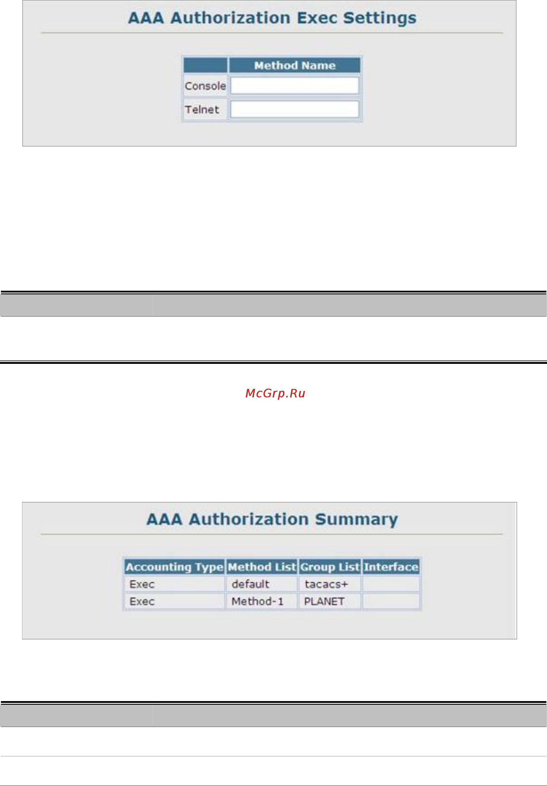 Planet SGSW-2840P4 [275/693] Aaa authorization exec settings
