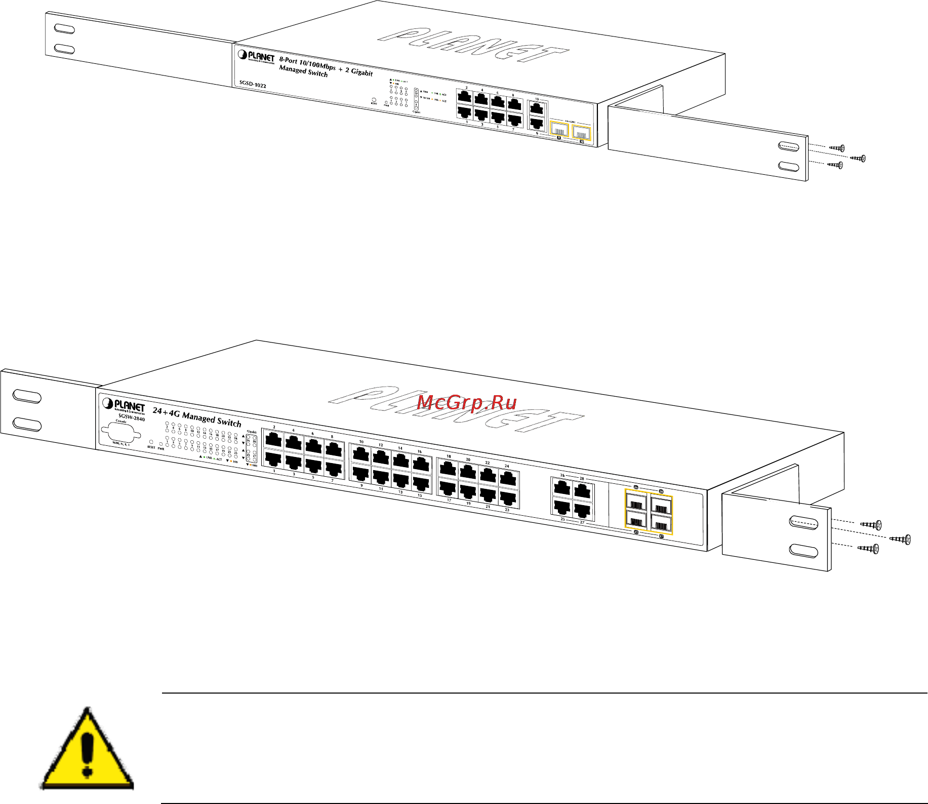 Planet SGSD-1022P [40/693] Rack mounting
