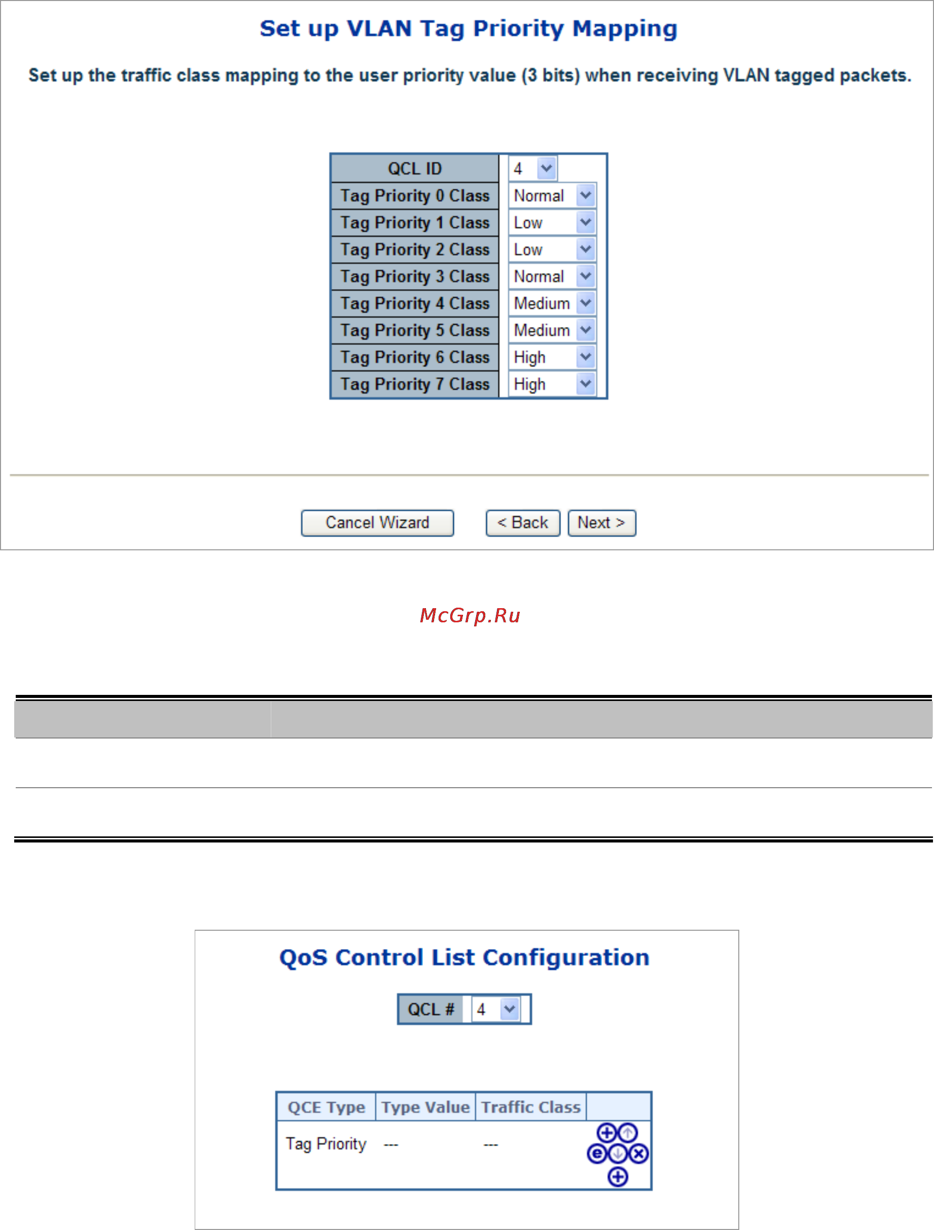 Planet SGSW-24240R [132/328] Set up vlan tag priority mapping