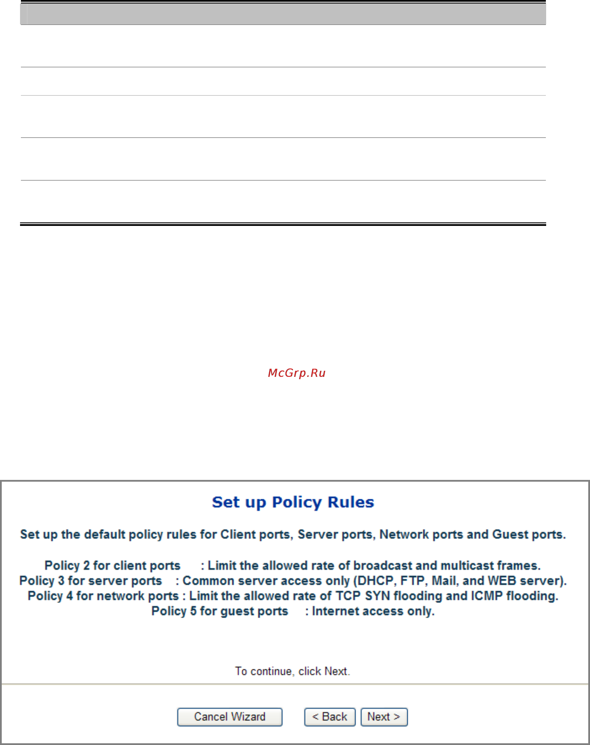 Planet SGSW-24240R [173/328] Set up policy rules