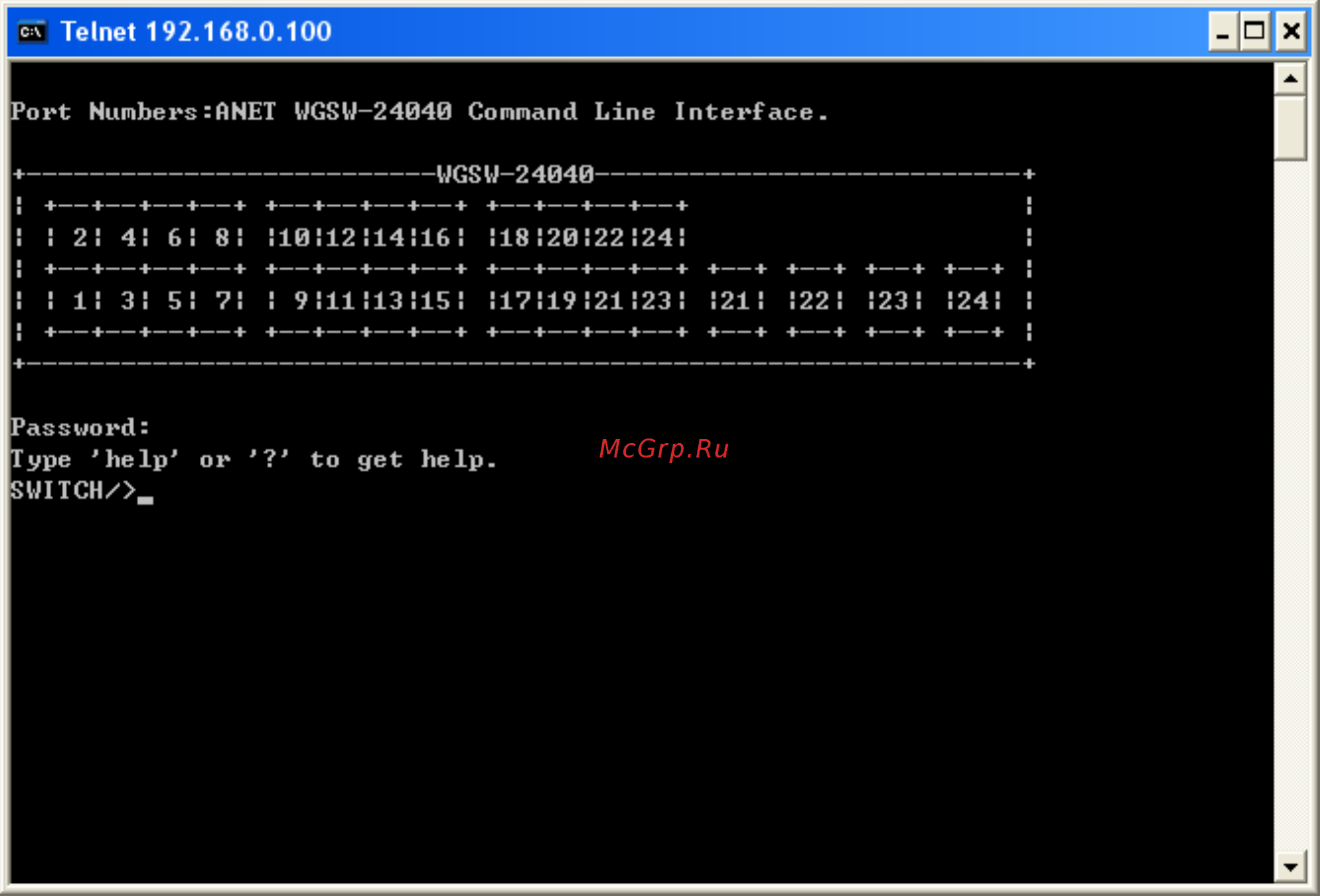 Planet SGSW-24240R [223/328] Telnet login