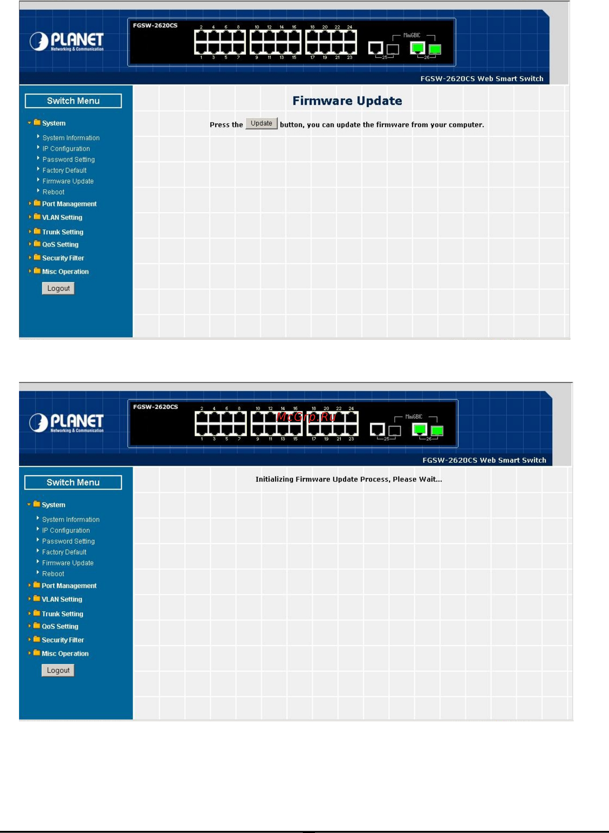 Planet FGSW-2620CS [23/68] Firmware update