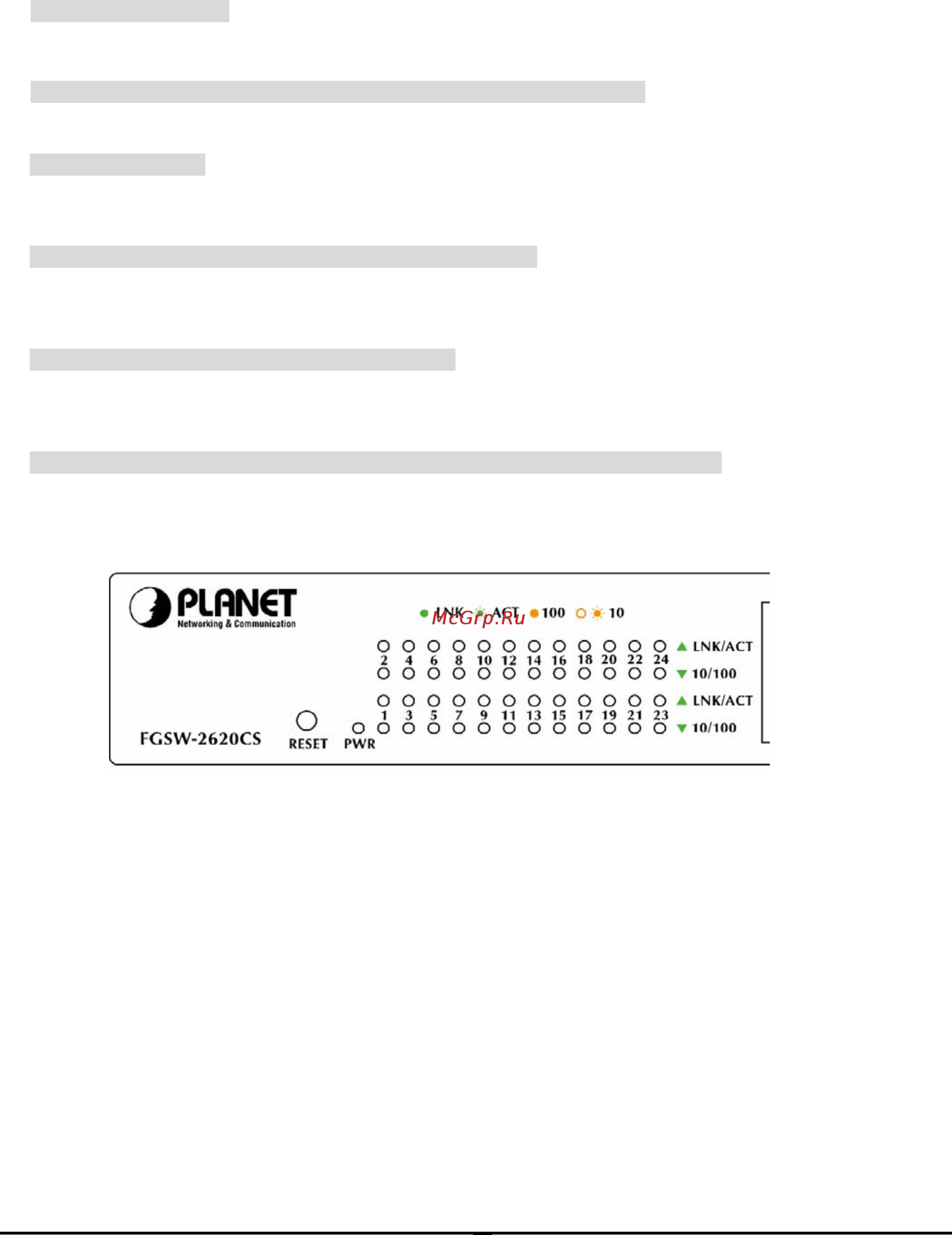 Planet FGSW-2620CS [64/68] Troubleshooting