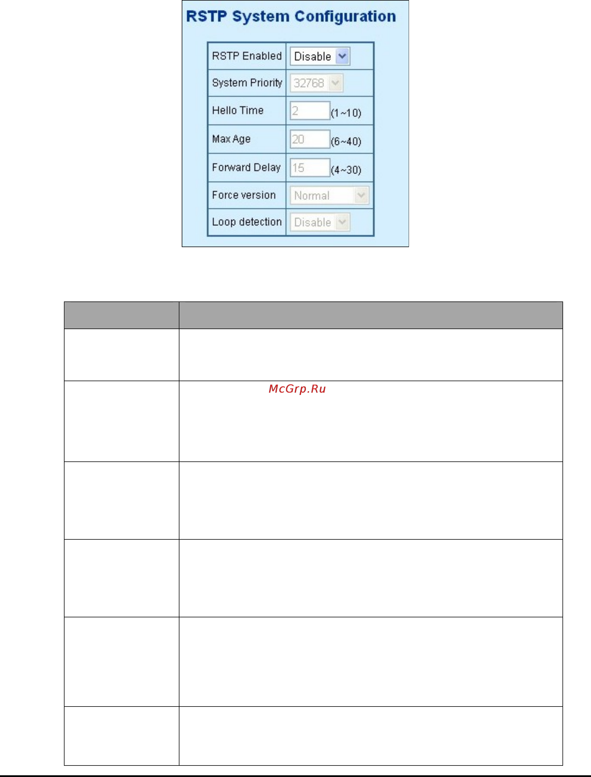 Planet GSW-2404SF [37/83] Rstp system configuration