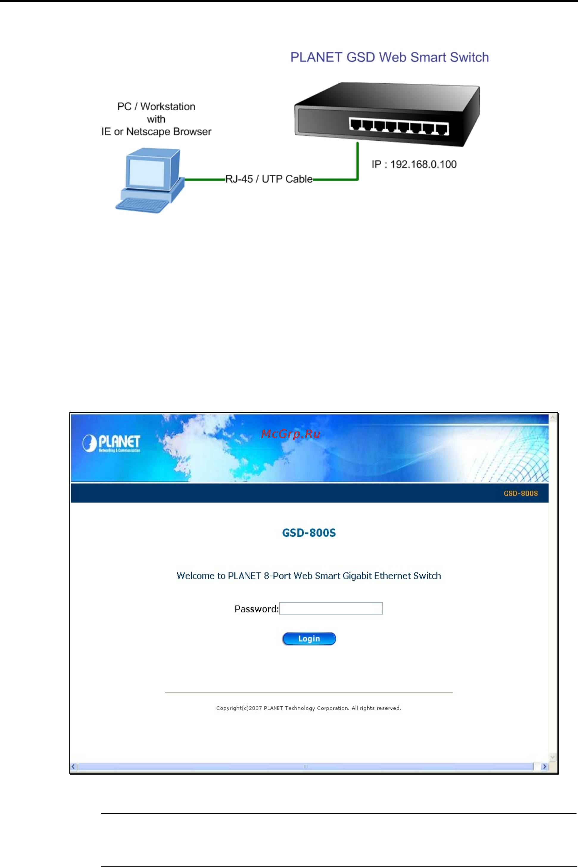 Planet GSD-800S [17/87] Login the switch