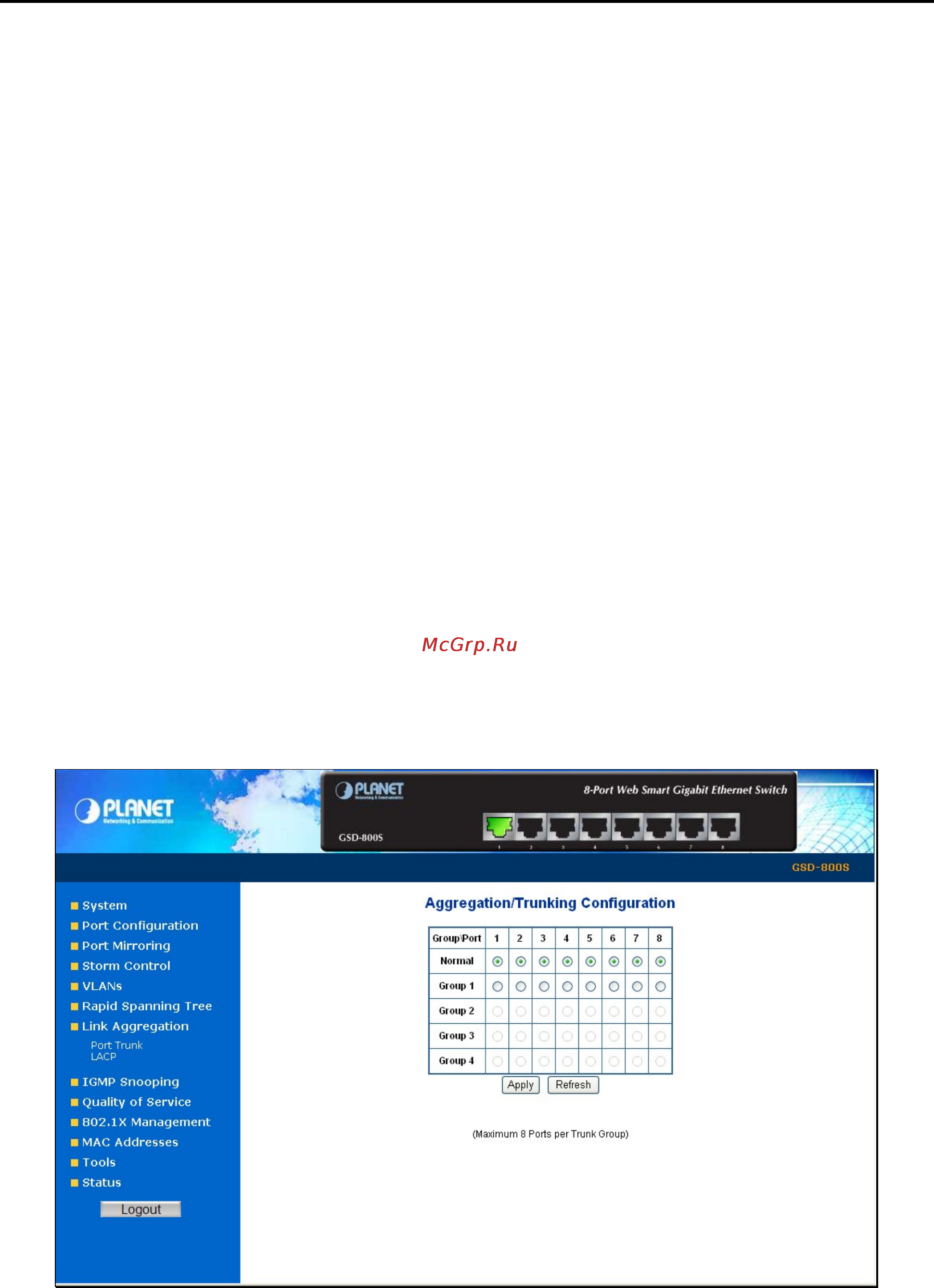 Planet GSD-800S [46/87] Link aggregation