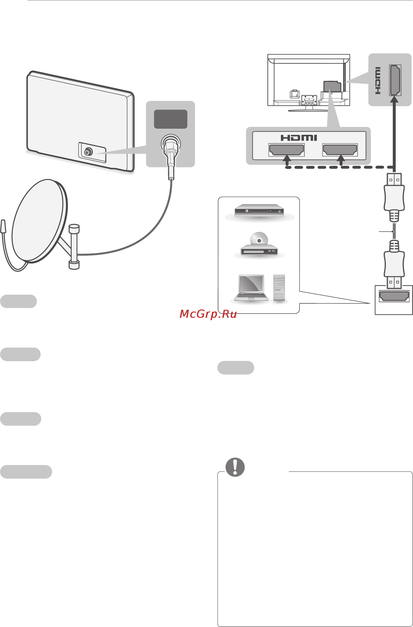 LG 32 LM585S [78/100] Satellite dish connection hdmi connection