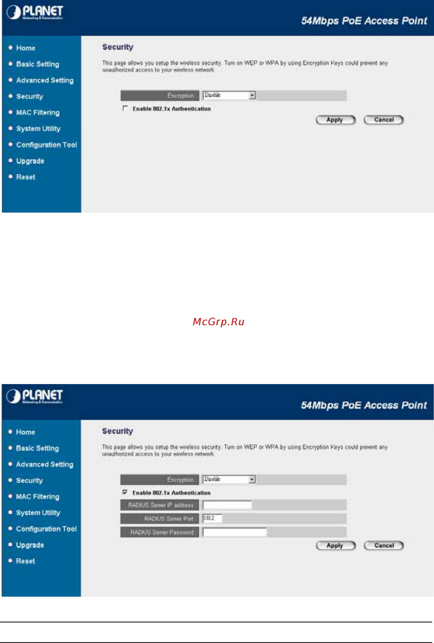 Planet WAP-4033PE [26/38] Parameter description