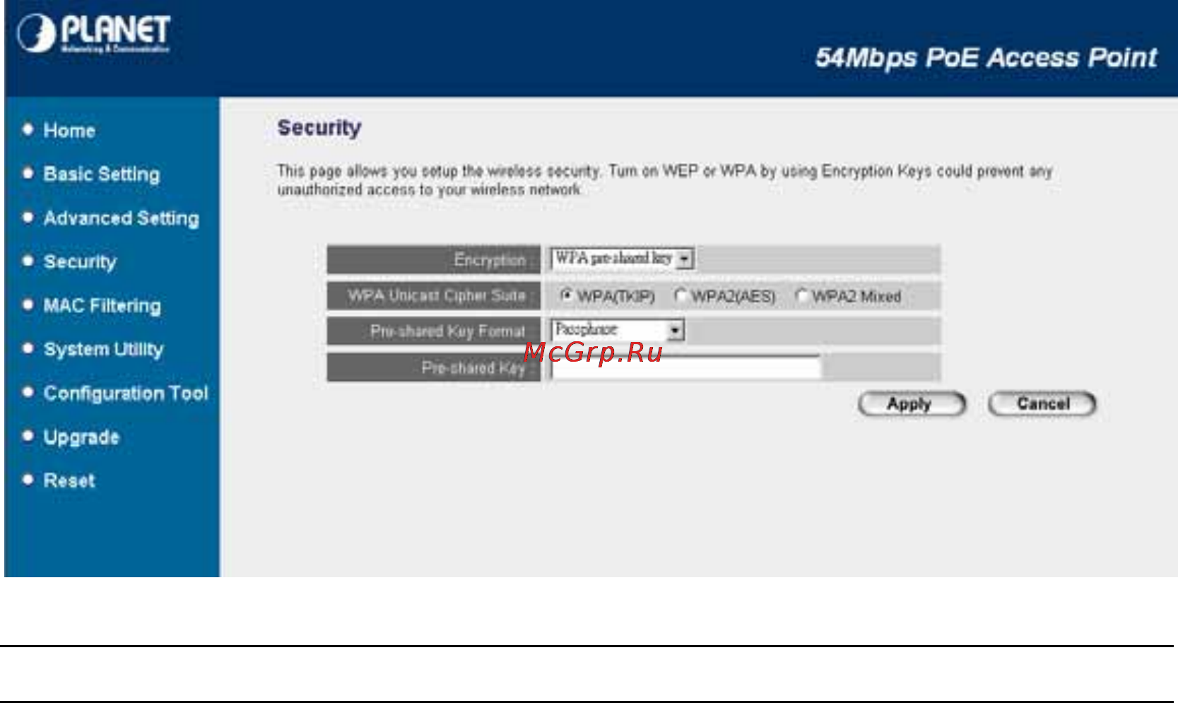 Planet WAP-4033PE [29/38] Parameter description