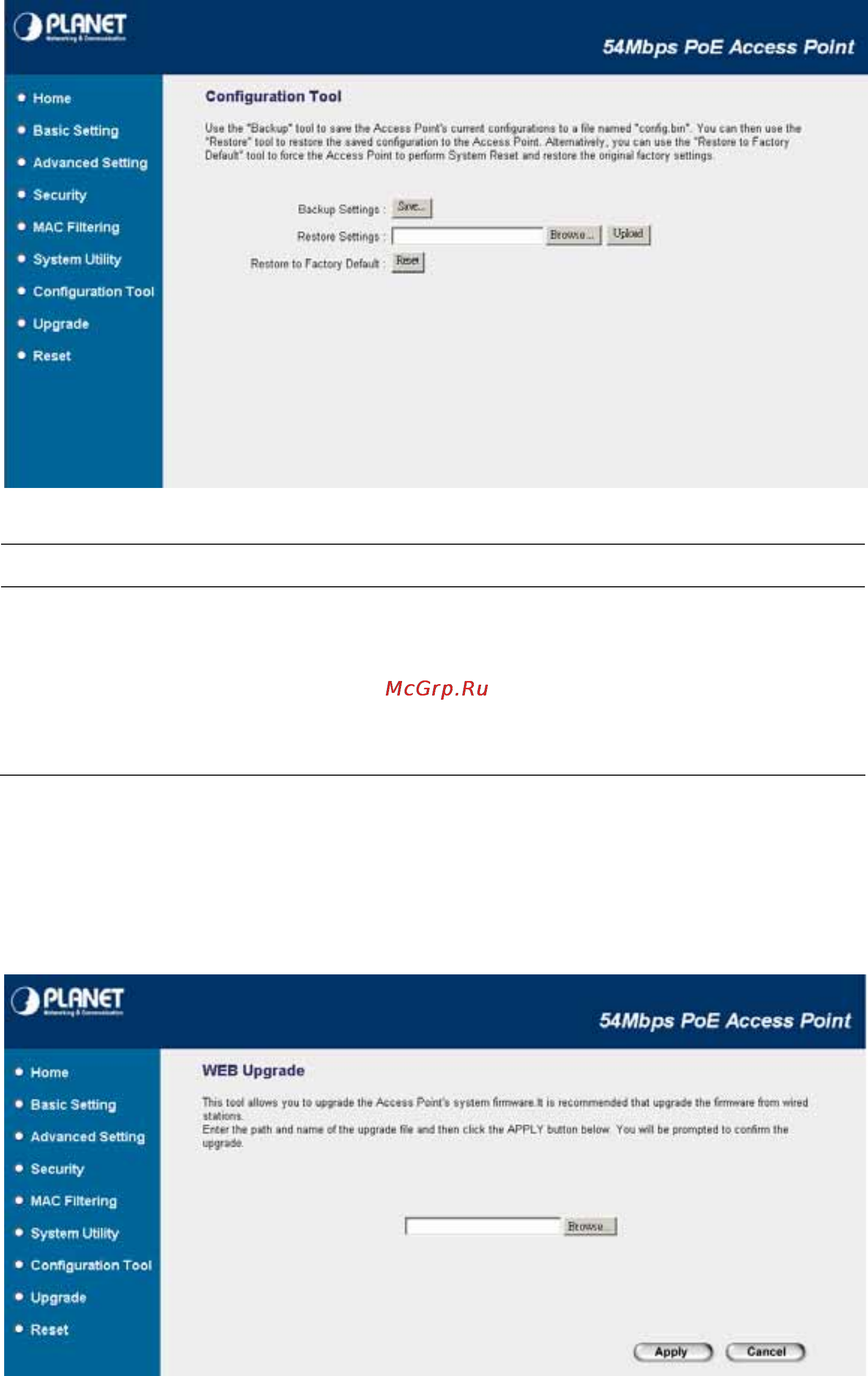 Planet WAP-4033PE [34/38] Parameter description
