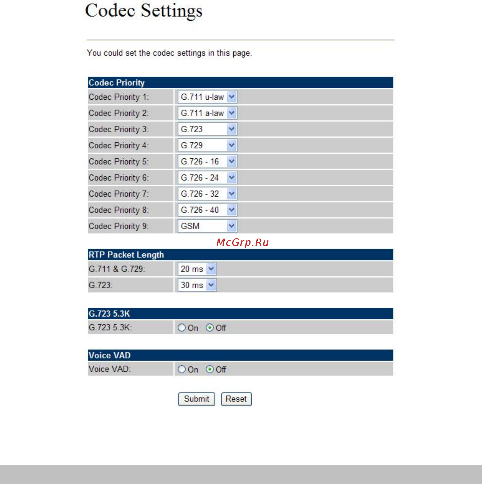 Planet VIP-156PE [37/71] Codec id setting