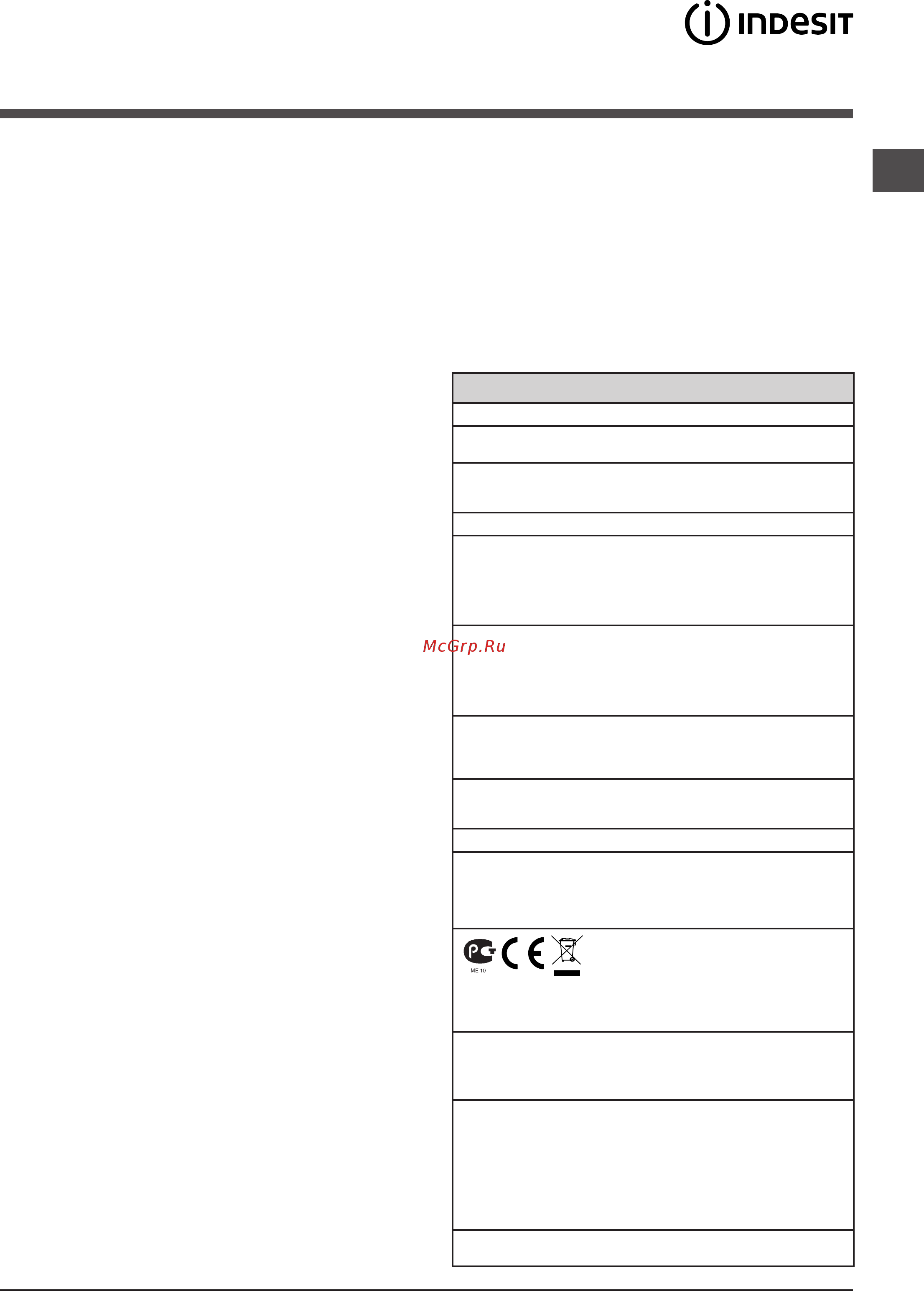 Indesit MISL 585 (CIS) [3/12] Первый цикл стирки