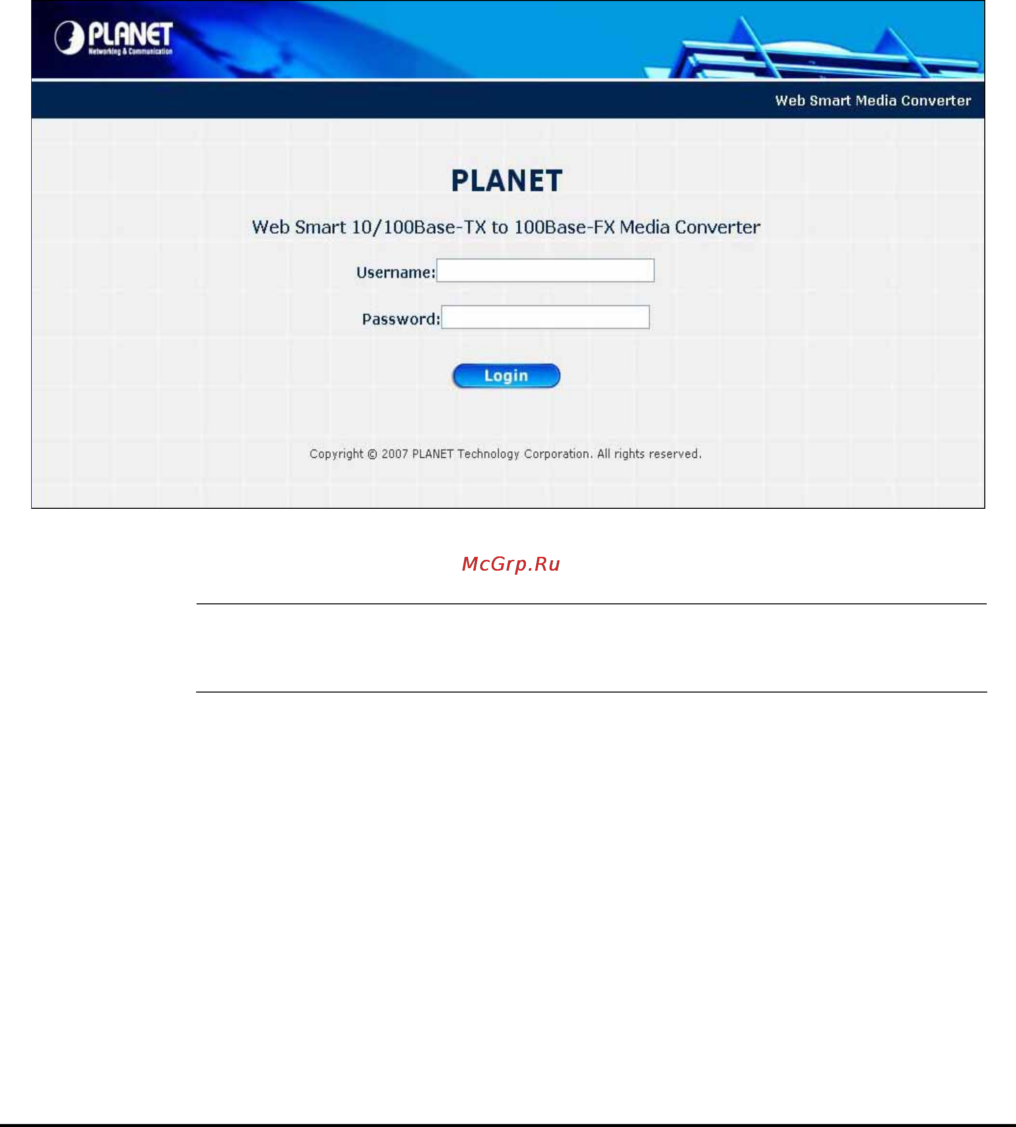 Planet FT-902S15 [15/40] Login the media converter