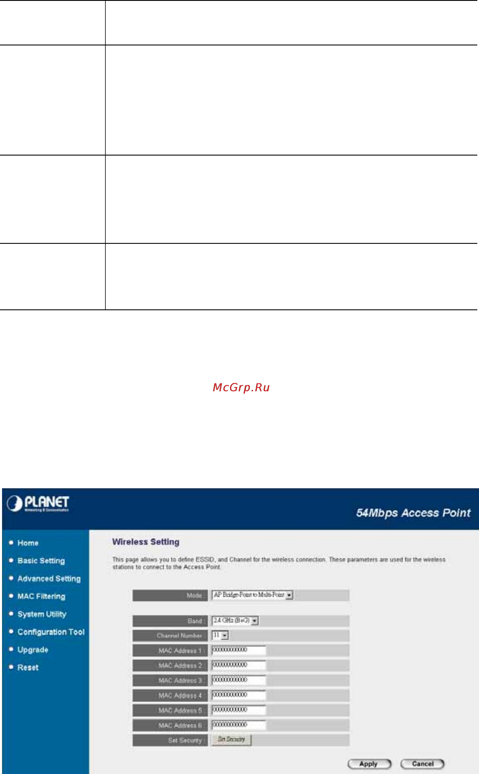 Planet WAP-4033 [17/37] Ap bridge point to multipoint mode