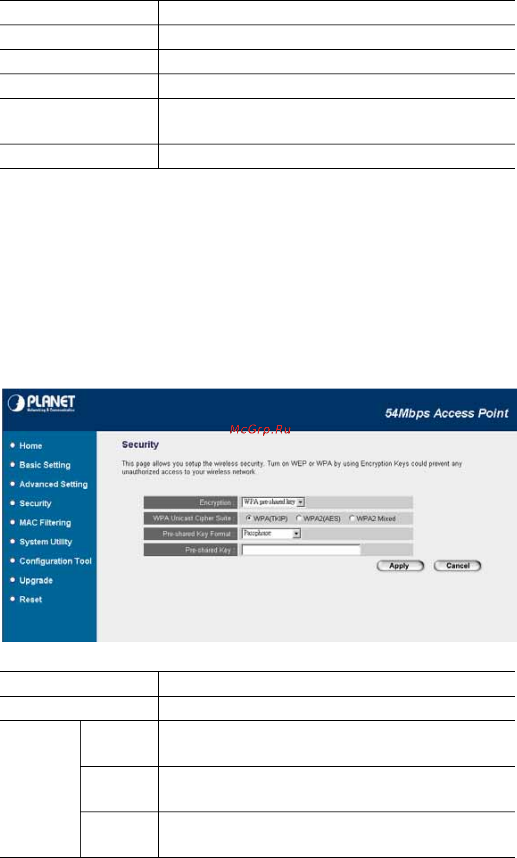 Planet WAP-4033 [28/37] Wpa pre shared key