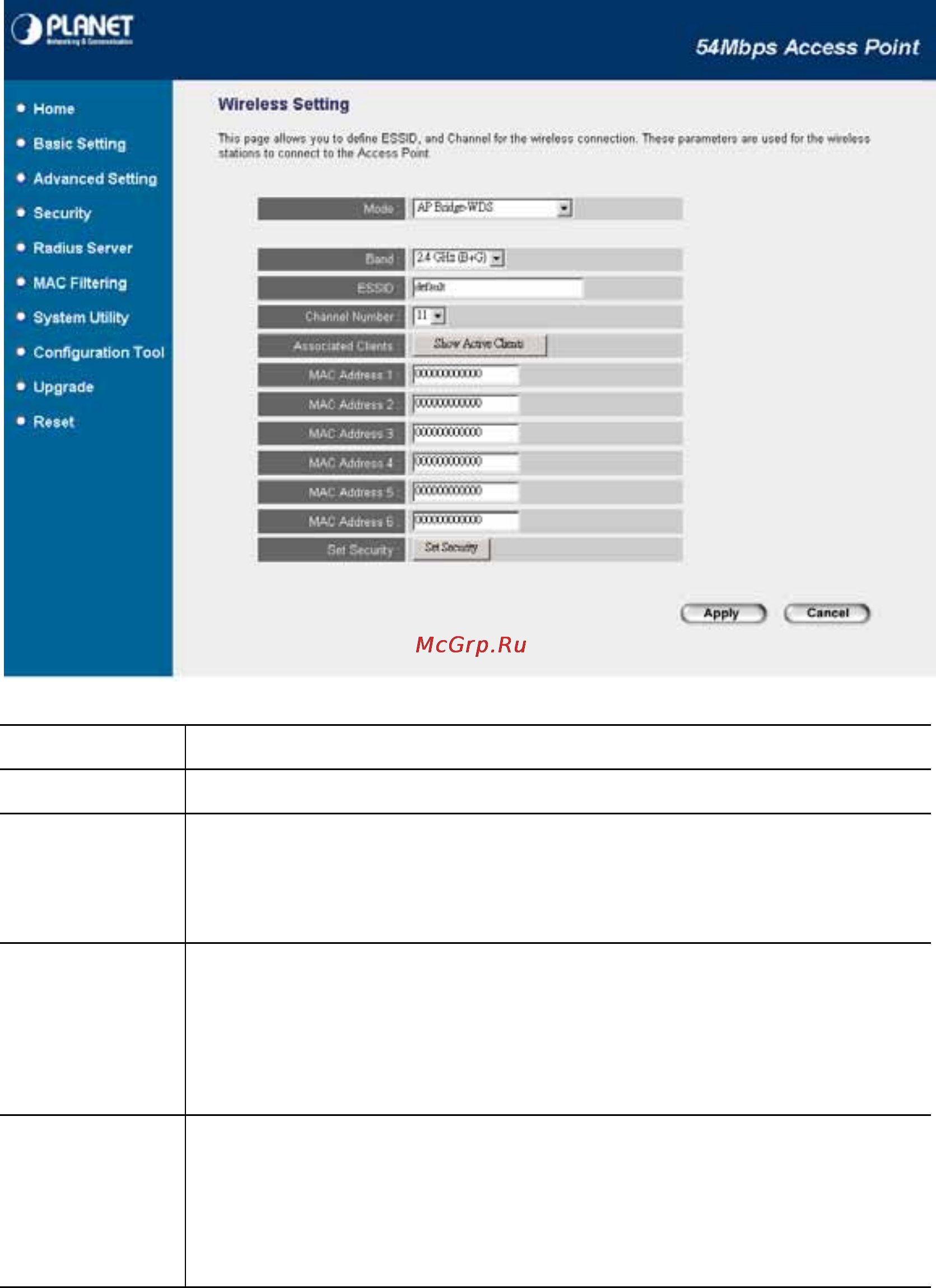 Planet WAP-4035 [19/40] Ap bridge wds mode