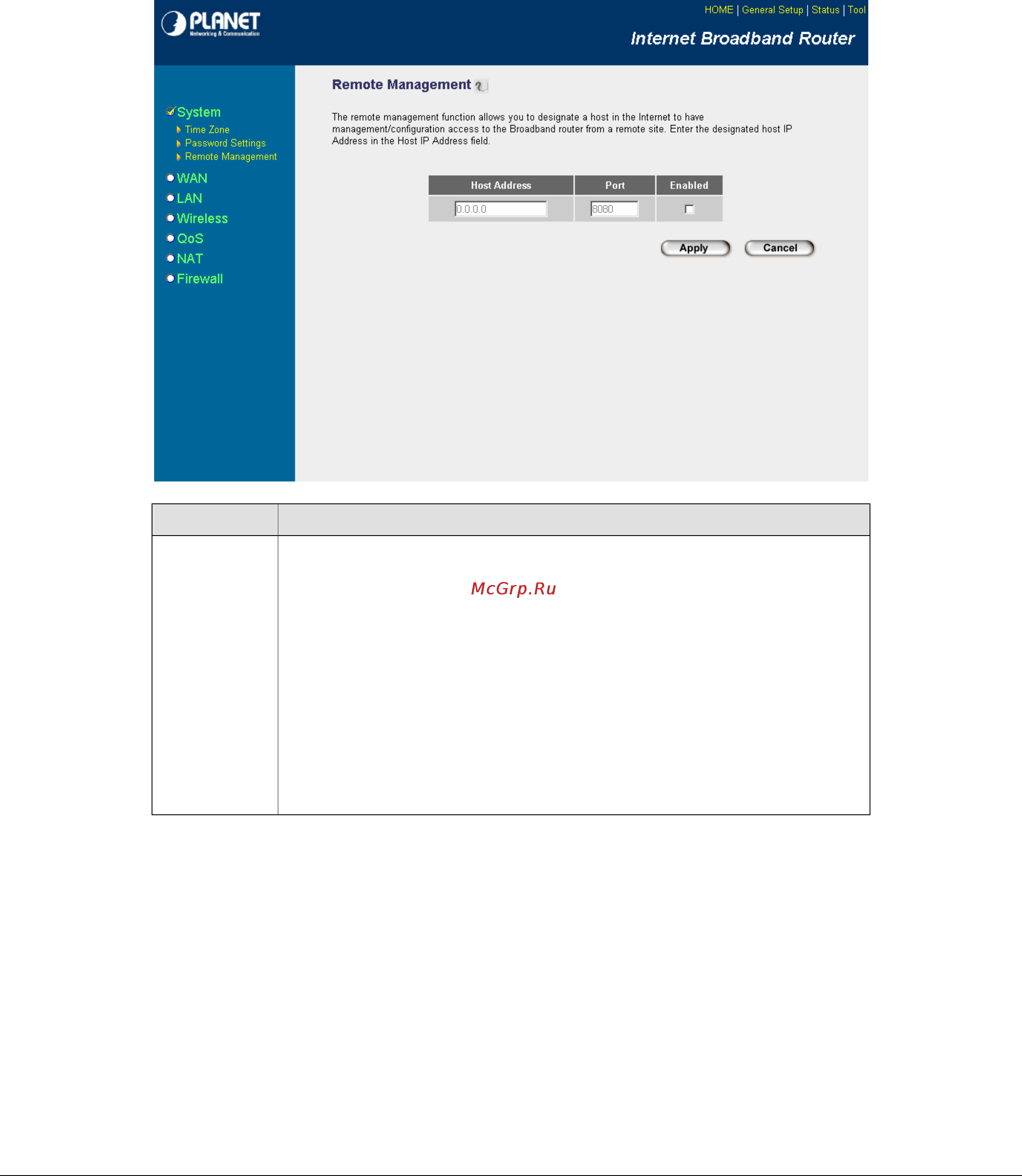 Planet WRT-414 [28/93] Remote management