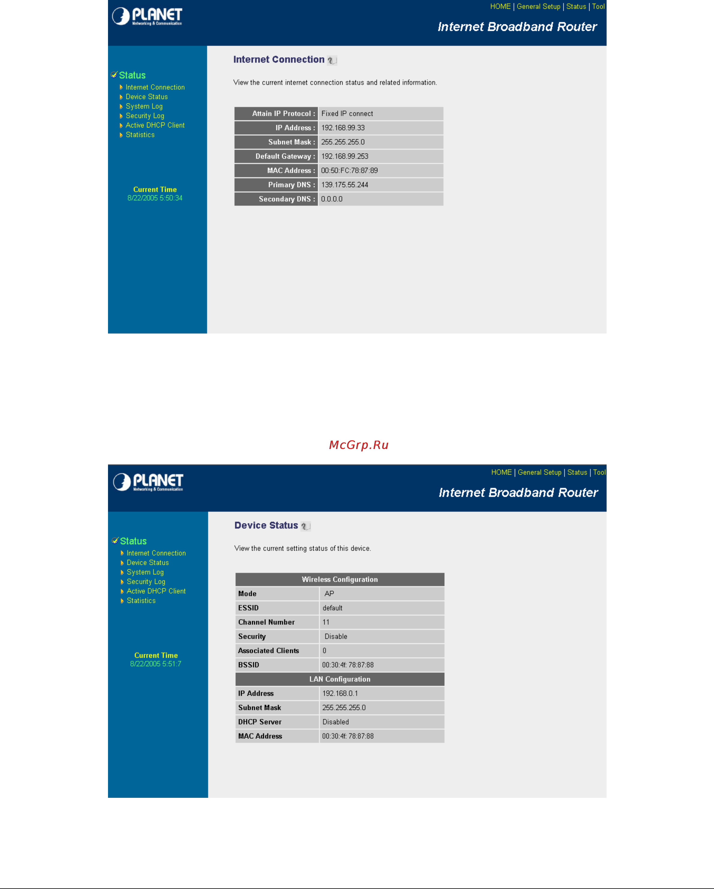 Planet WRT-414 [77/93] Device status
