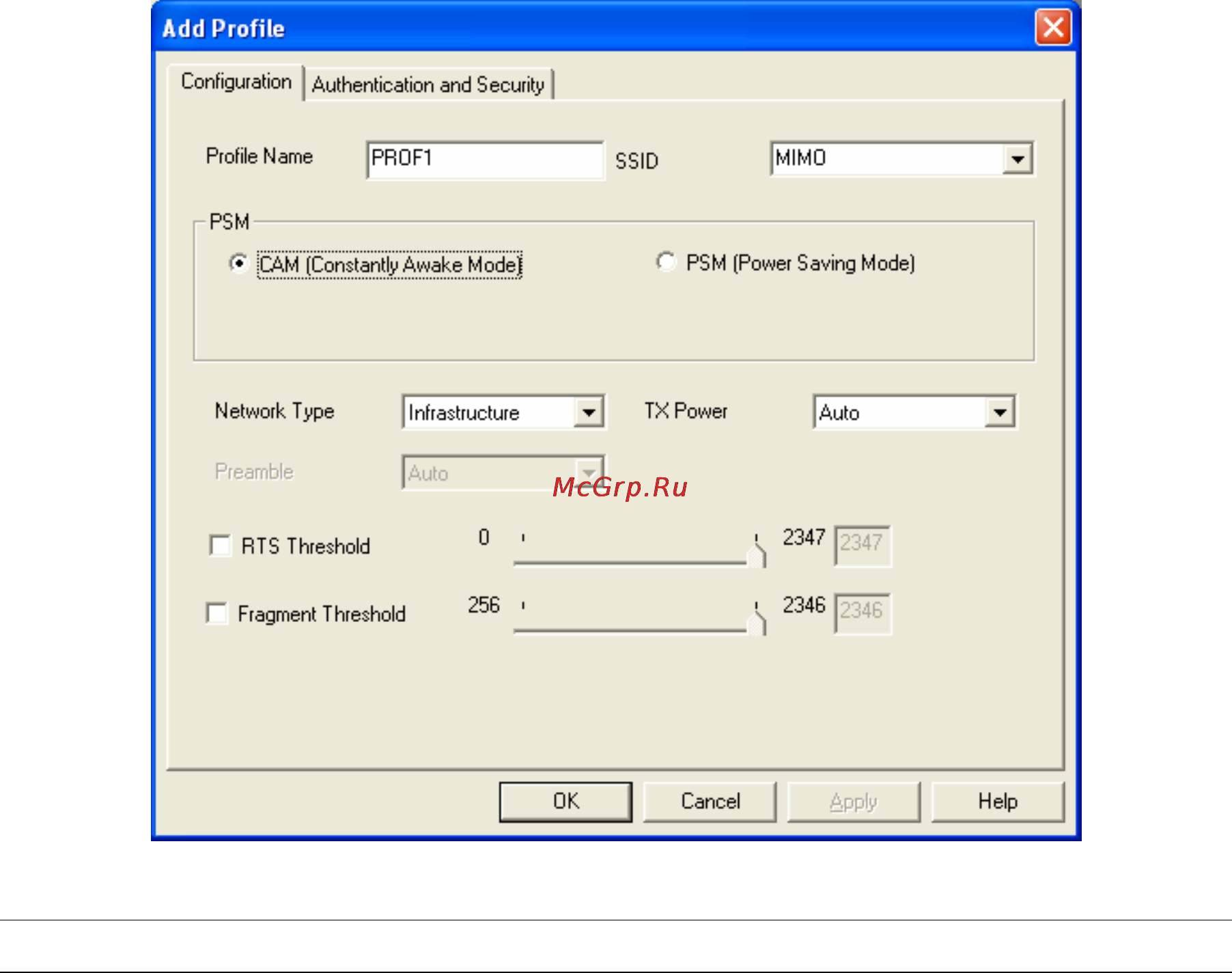 Planet WML-3565 [15/34] Configure the profile