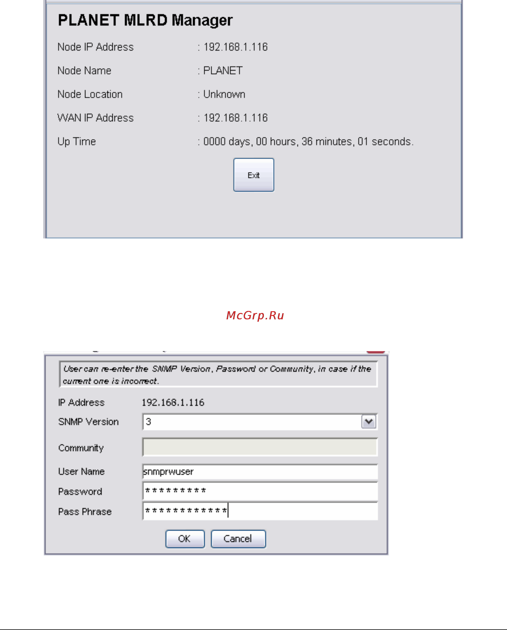 Planet MAP-2105 [49/66] Node configuration using mlrd manager