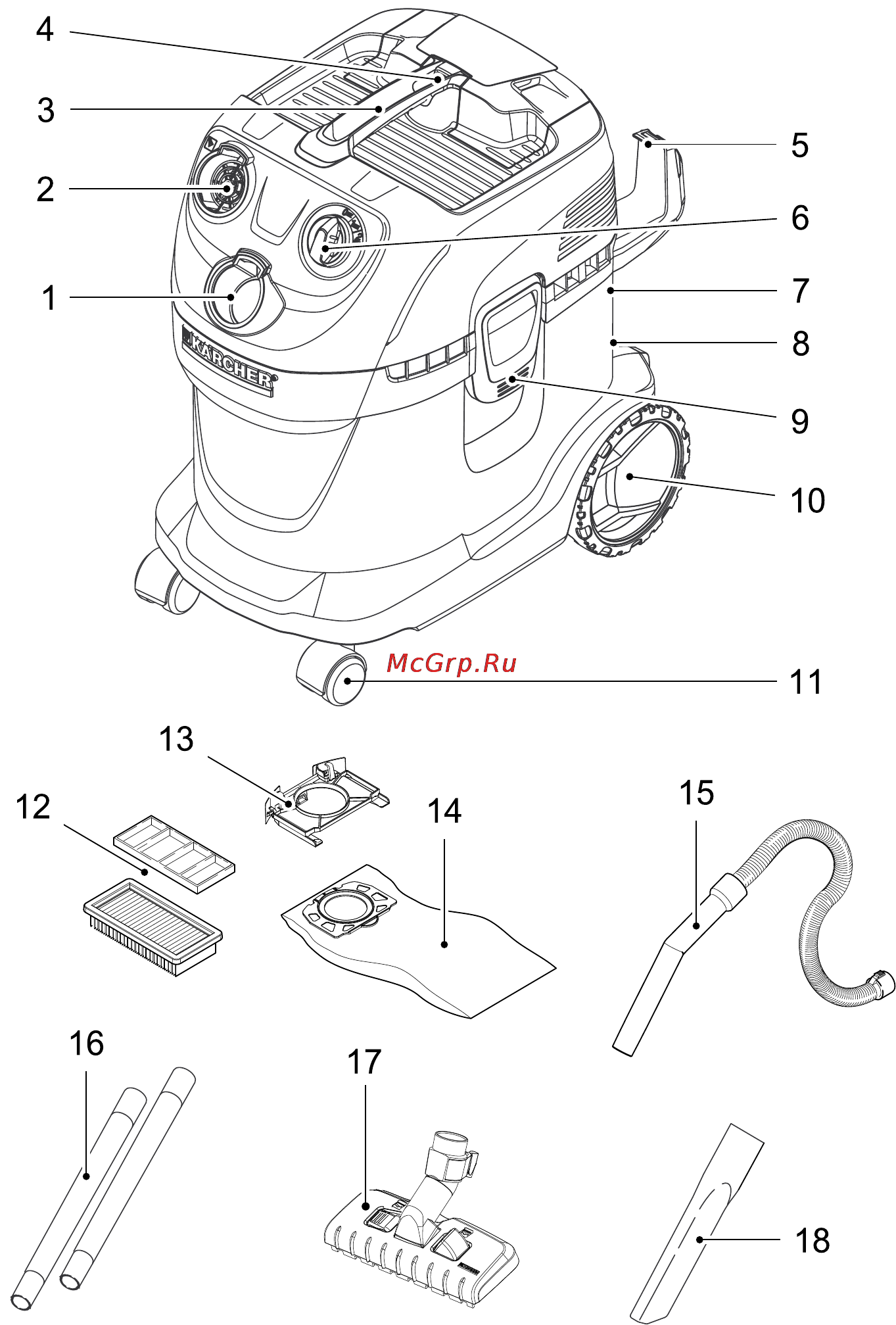 Karcher WD 7.800 ECO!OGIC Инструкция по эксплуатации онлайн [2/154] 65758