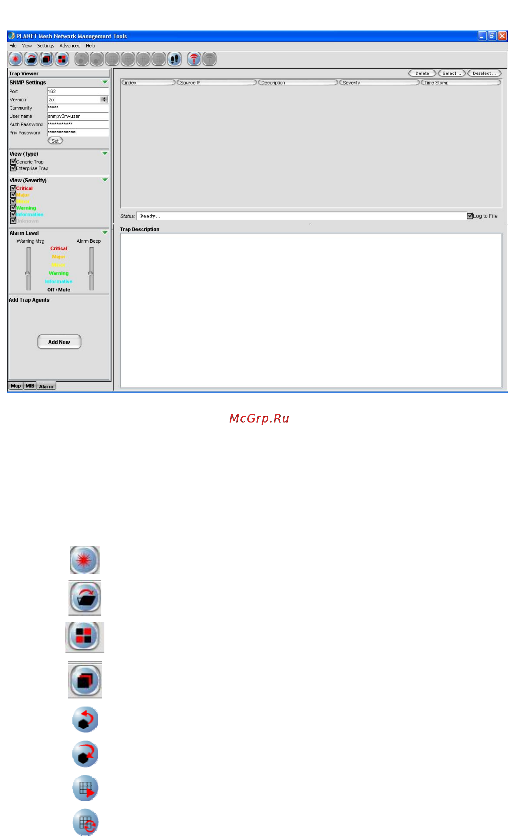 Planet MAP-3100 [18/124] Toolbar reference