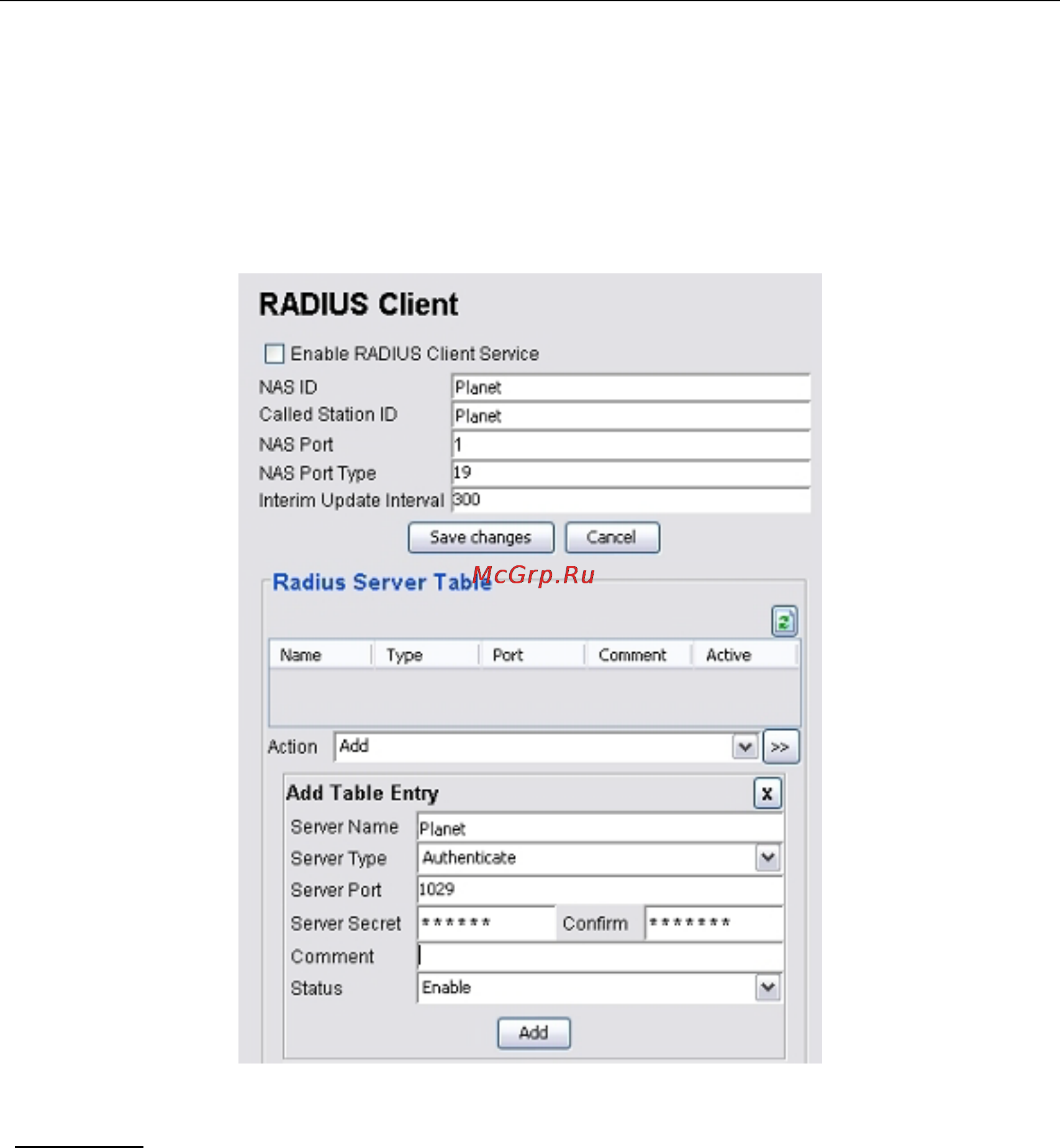 Planet MAP-3120 [107/126] Radius