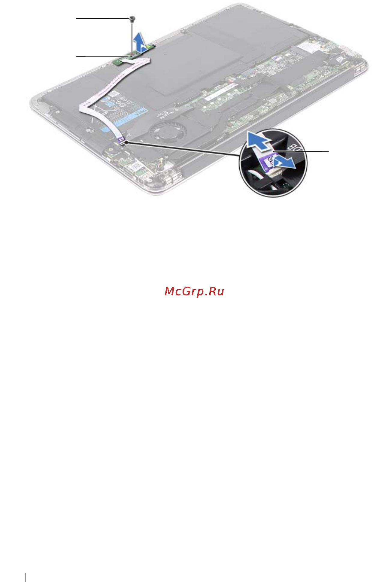Dell XPS 13 L321X Ultrabook [18/70] Замена платы индикатора питания
