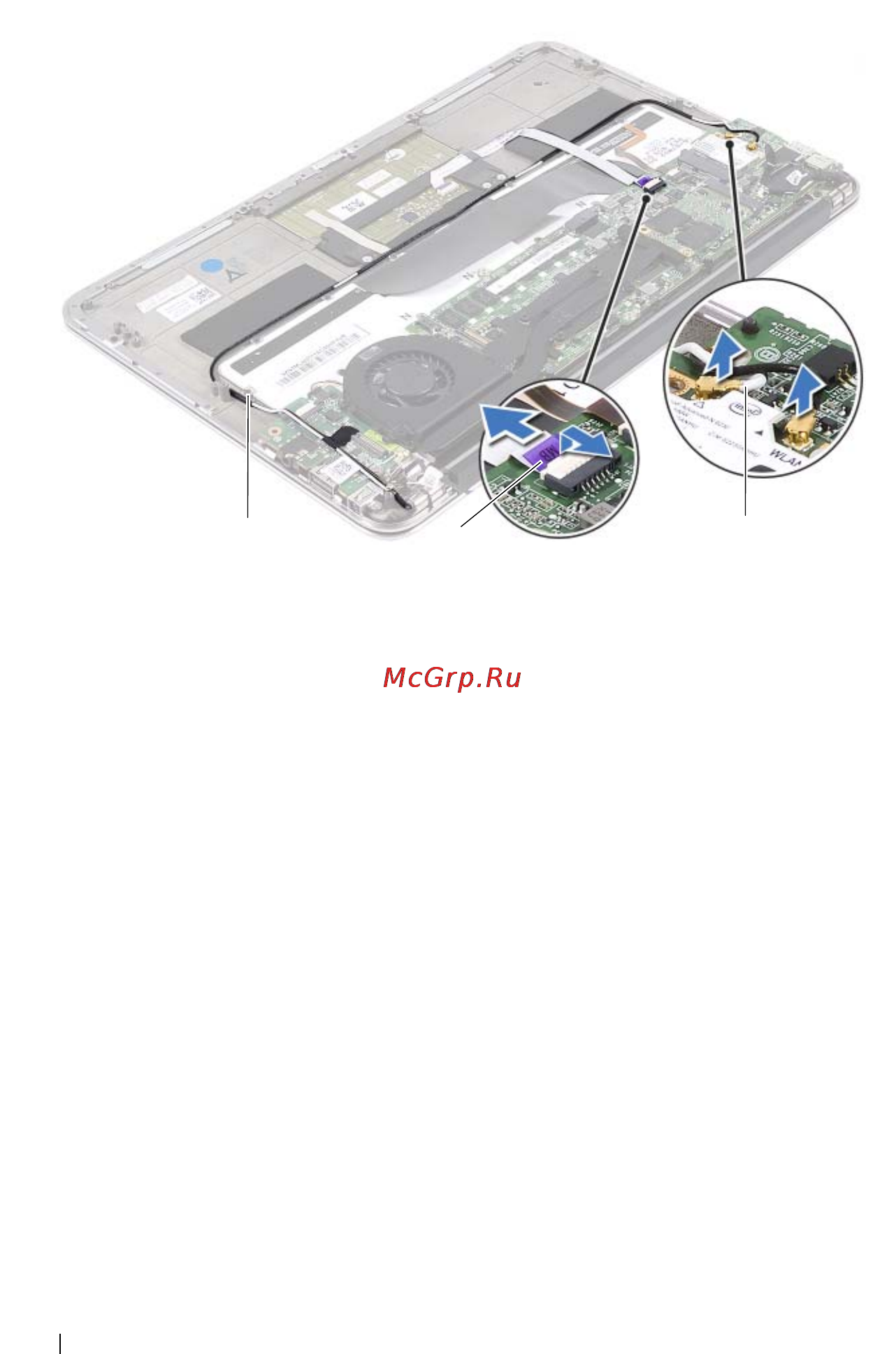 Dell XPS 13 L321X Ultrabook [40/70] Открутите винт которым разъем адаптера питания крепится к упору для рук в сборе