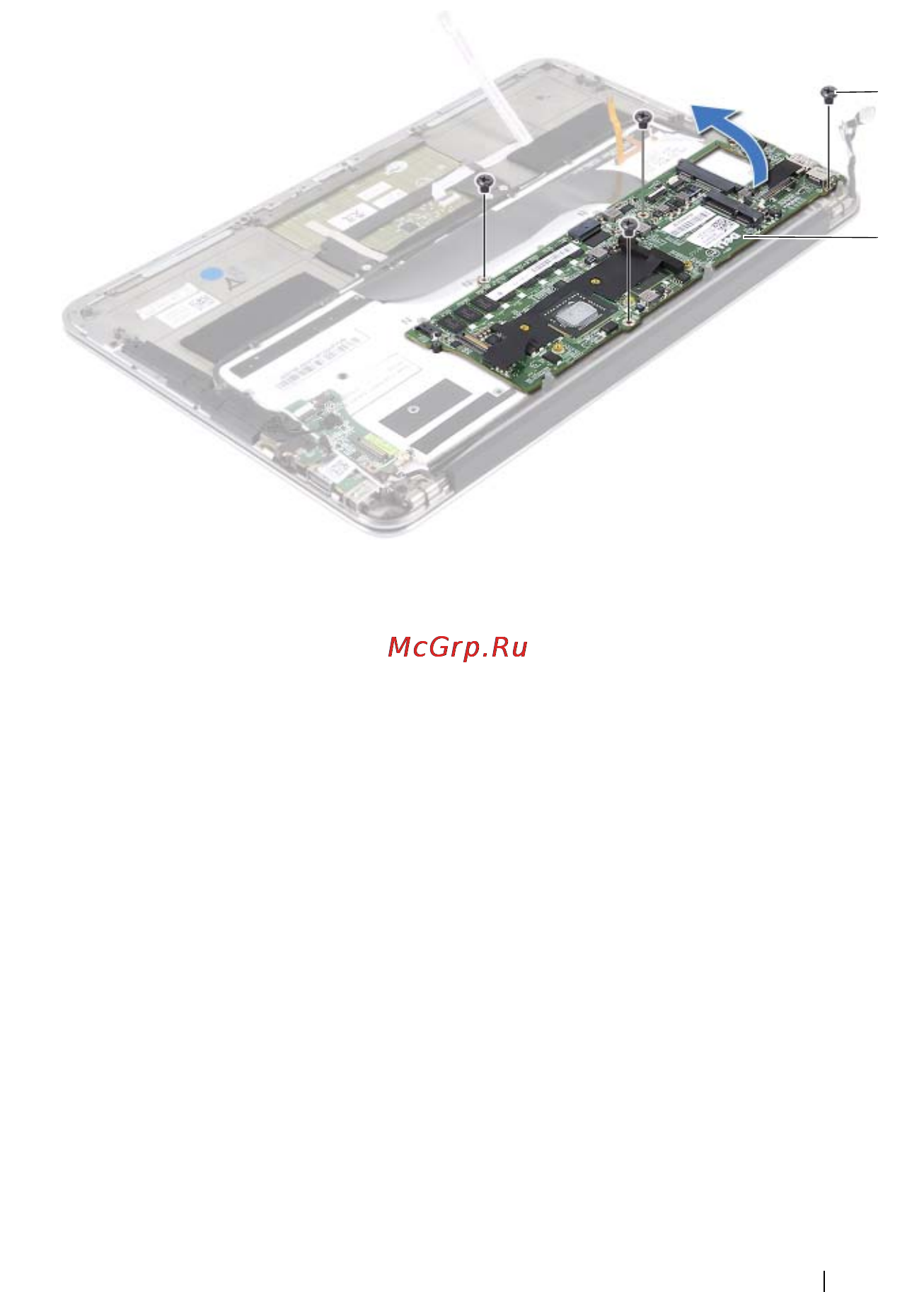 Dell XPS 13 L321X Ultrabook [49/70] Приподнимите защелку разъема и отсоедините кабель клавиатуры от разъема системной платы