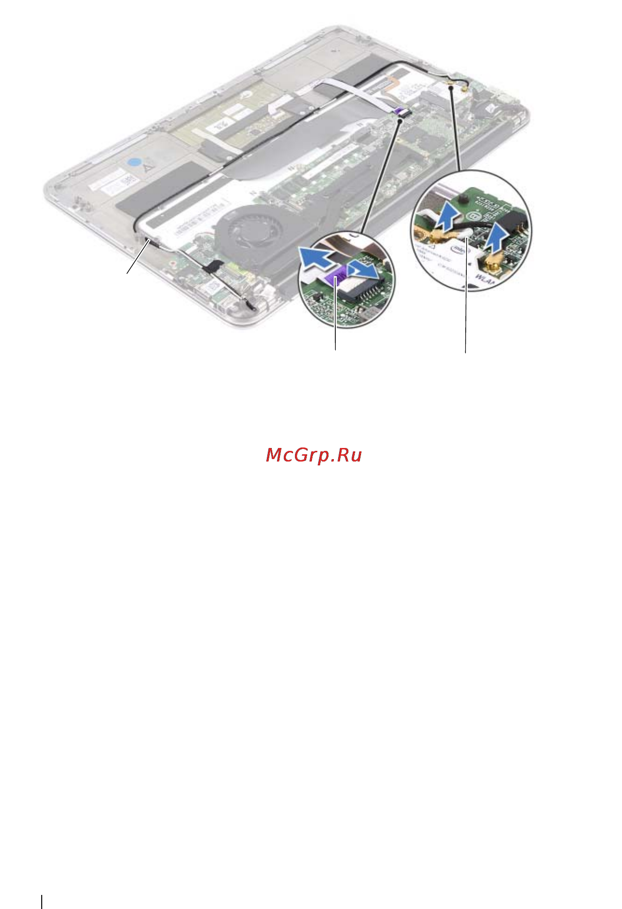 Dell XPS 13 L321X Ultrabook [60/70] Выверните винты которыми дисплей в сборе крепится к упору для рук в сборе