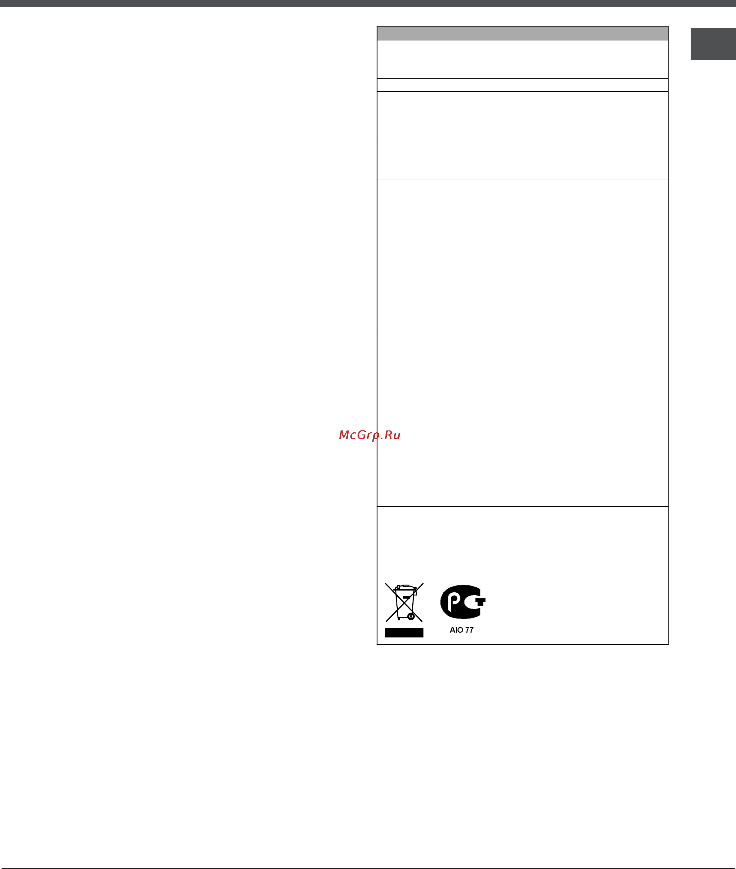 Ariston CI3V P67 Инструкция по эксплуатации онлайн [3/24] 65791