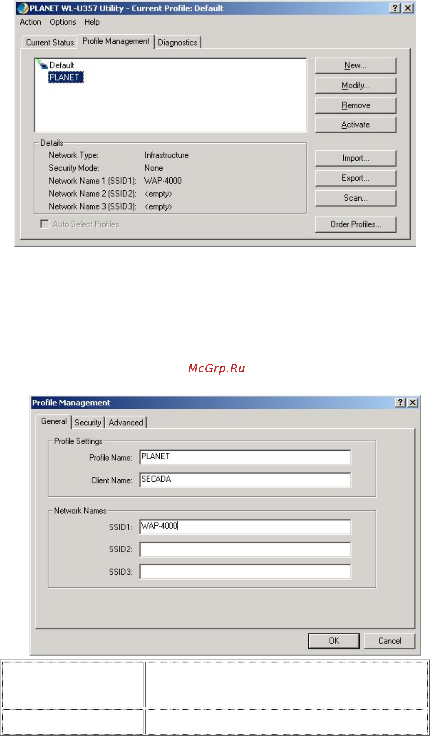 Planet WL-U357 [19/35] Profile management