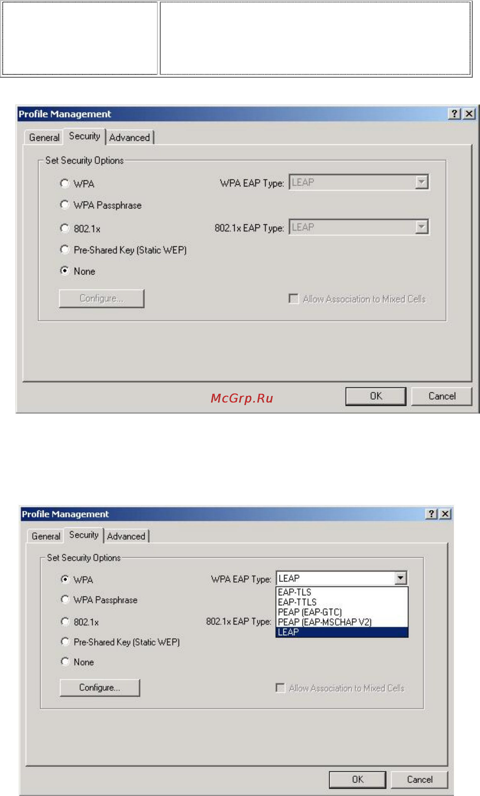 Planet WL-U357 [20/35] Security tab