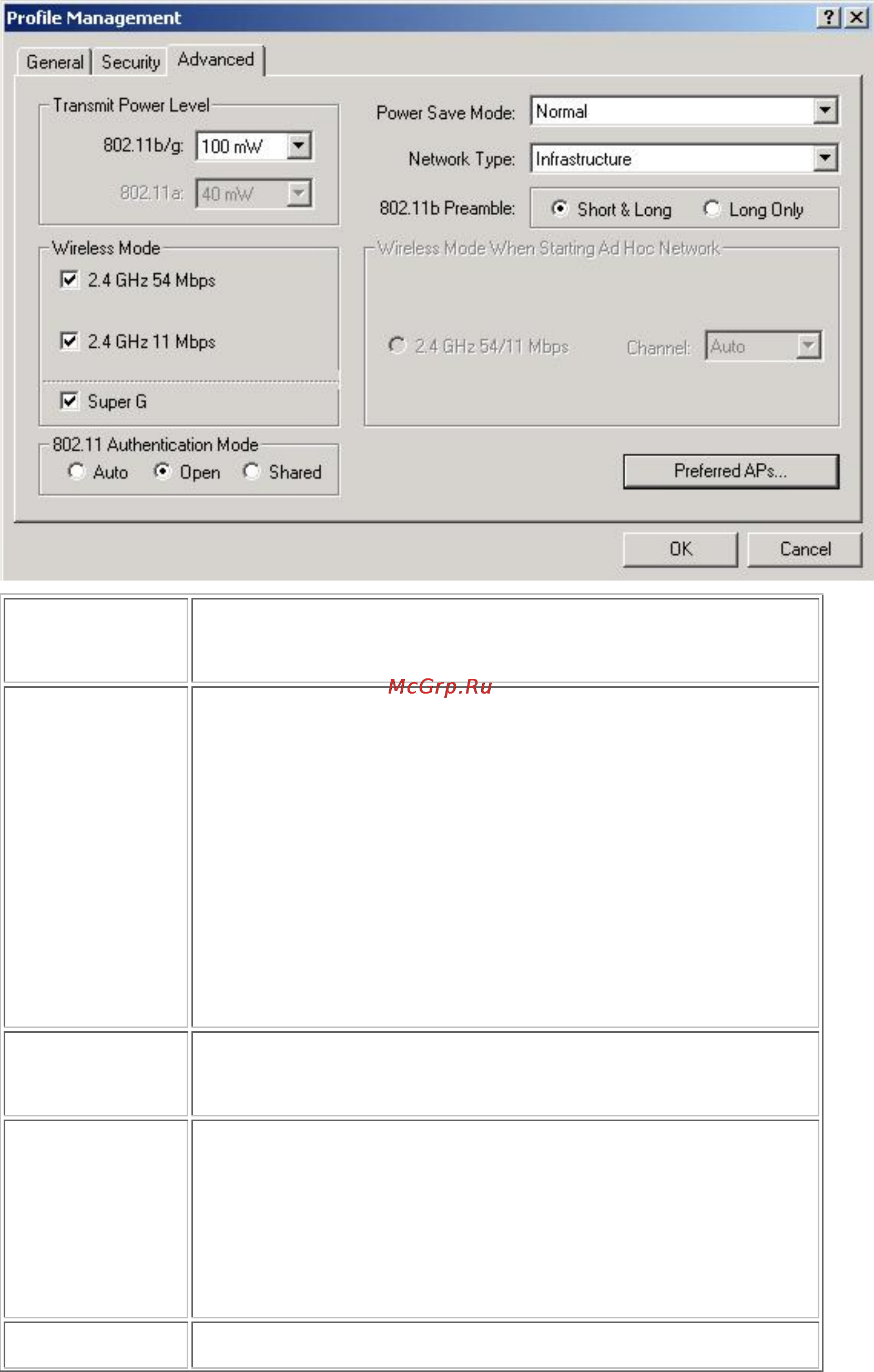 Planet WL-U357 [28/35] Advanced tab