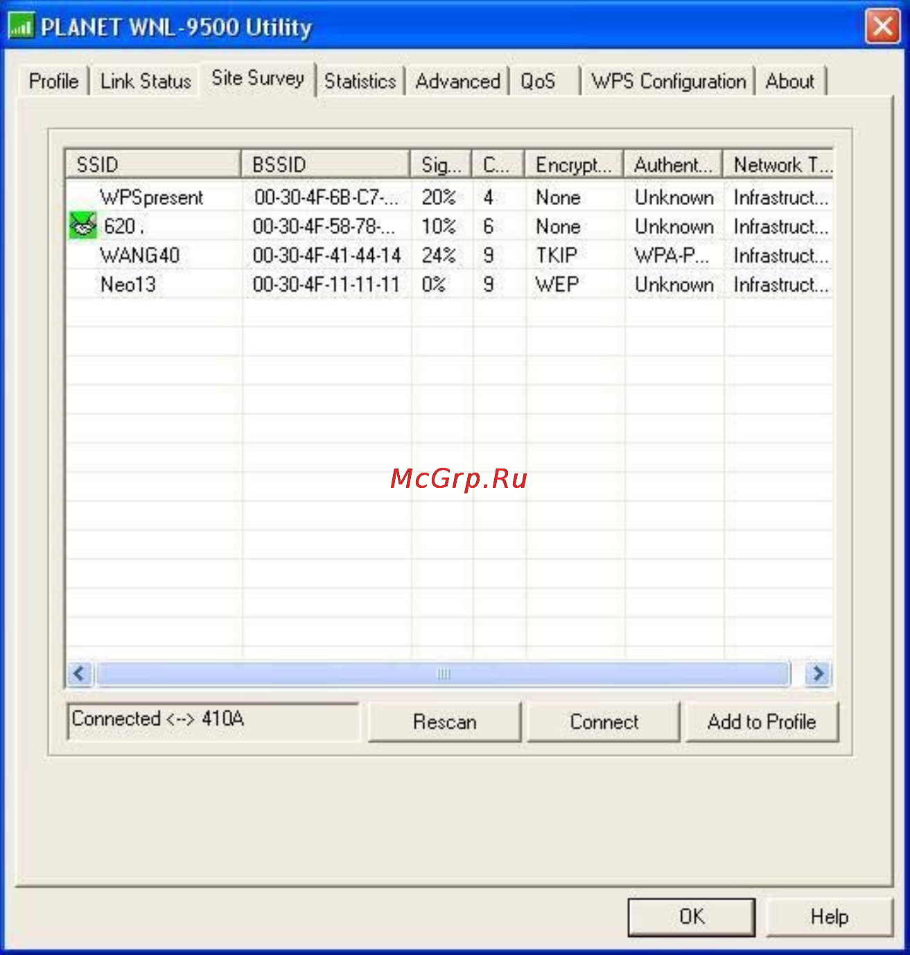 Planet WNL-9500 [30/61] 3 view network link status and statistics