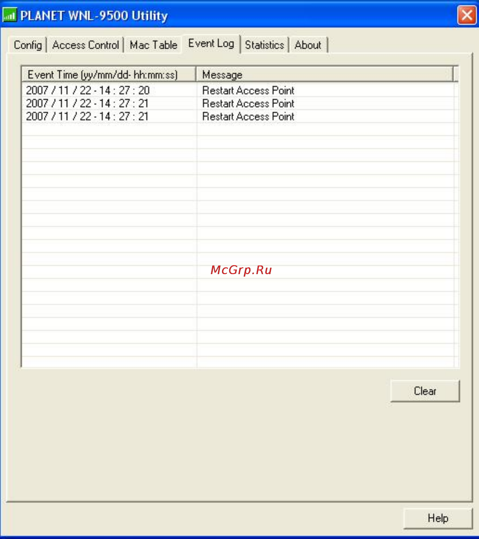 Planet WNL-9500 [56/61] 5 event log