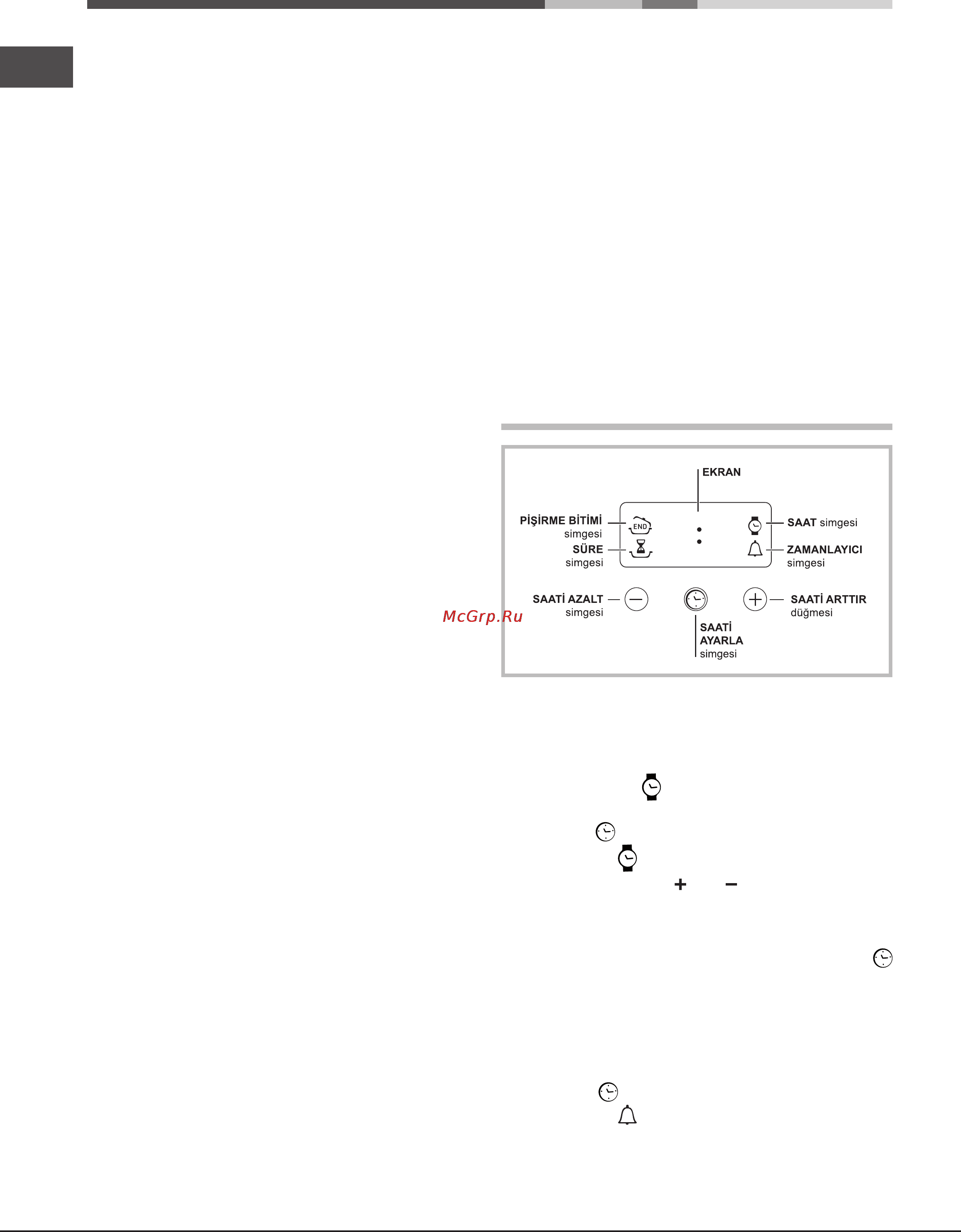 Ariston LUCE 7OFK 637J [24/68] Elektronik programlayıcı