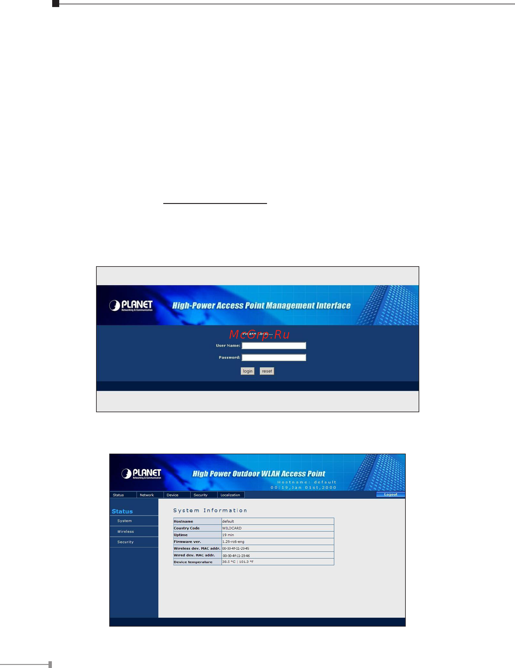 Planet WAP-8000 [10/12] Web configuration