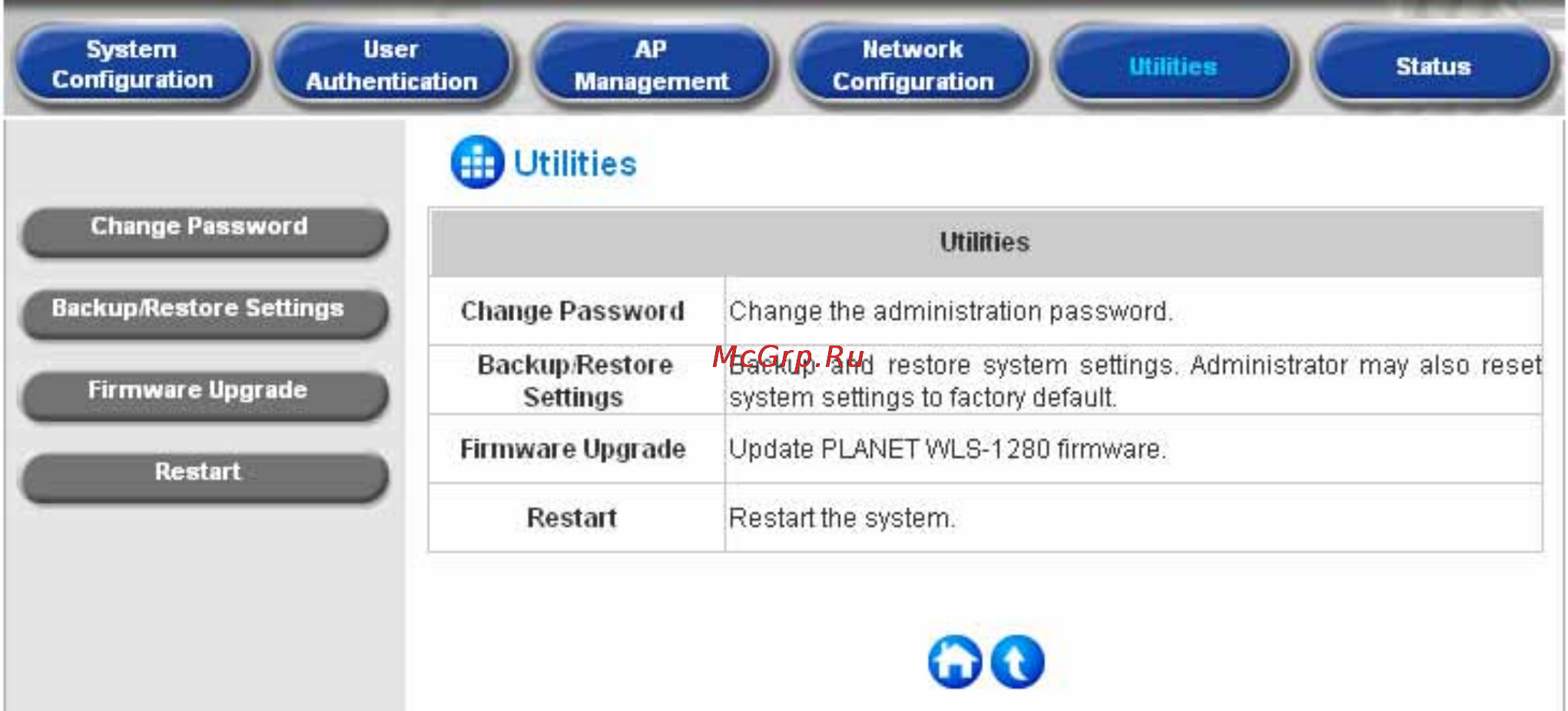 Planet WLS-1280 [110/152] Utilities