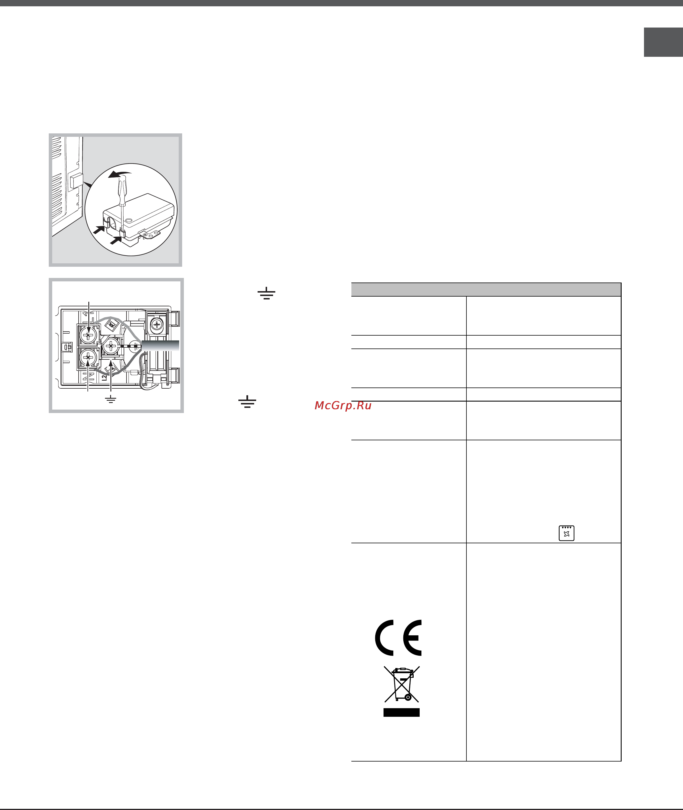 Ariston STYLE 7OFH 1039 P IX [3/28] Electrical connection