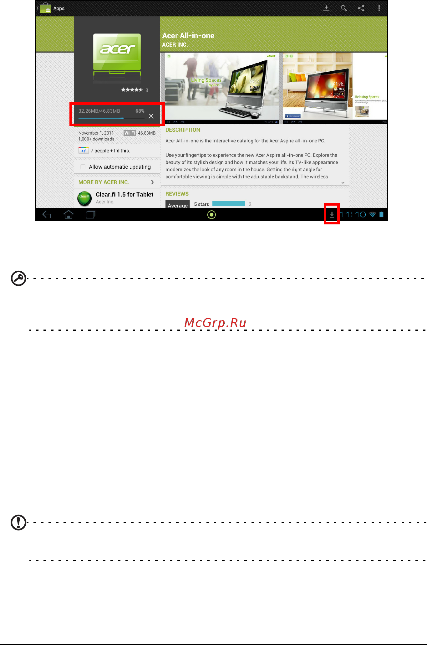 Acer A510 HT.H9LEE.004 [33/73] Использование загруженных программ