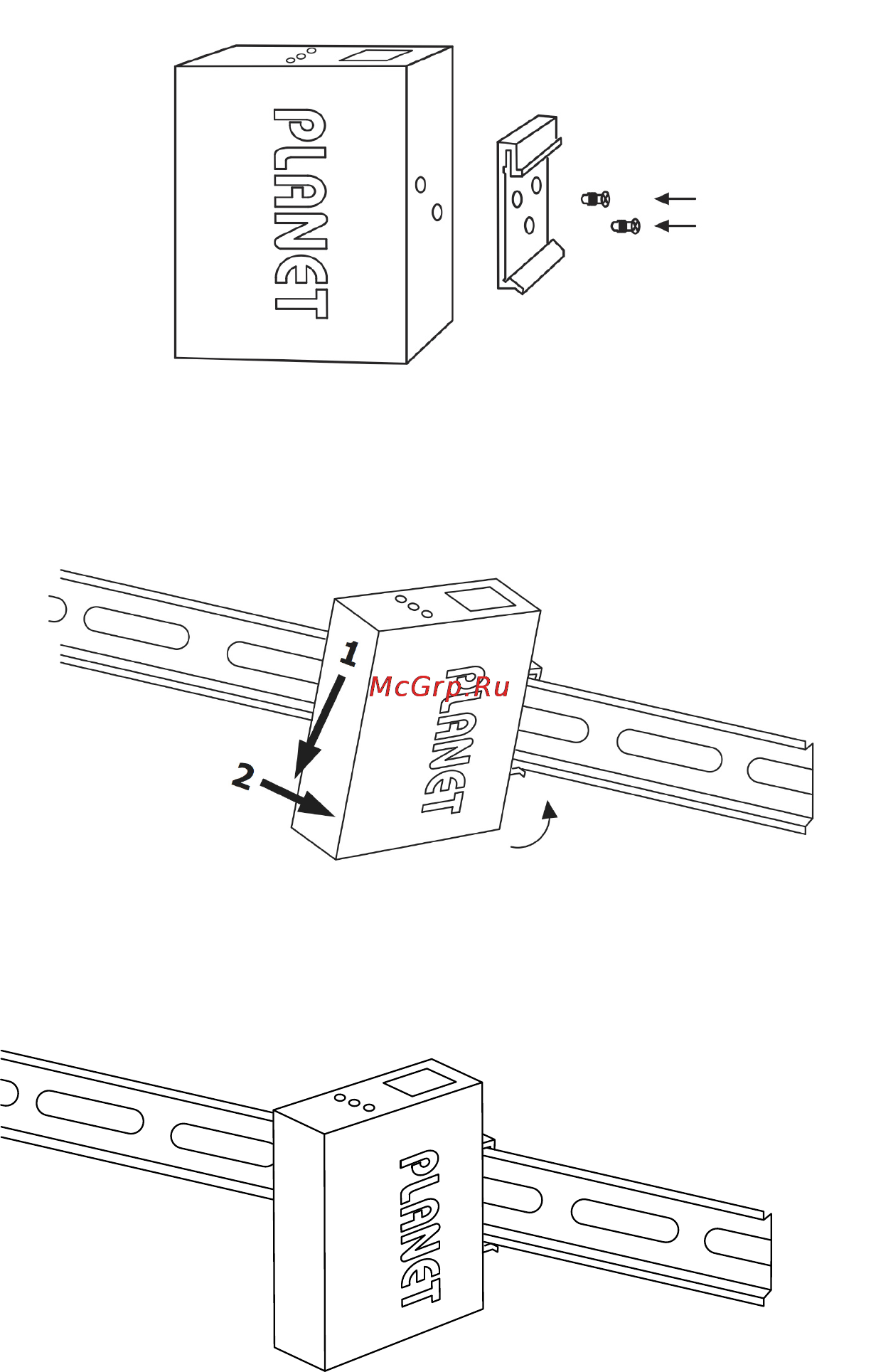 Planet IVS-H120 [13/91] Optional din rail mount installation